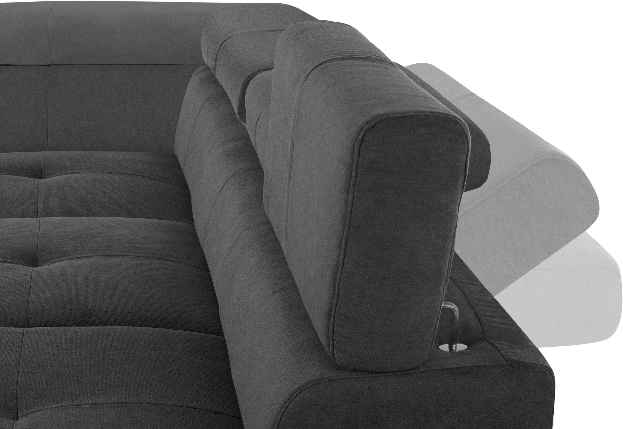 COTTA Polstergarnitur »Enterprise L-Form«, (Set), Set bestehend aus: Ecksofa mit Arm- & Kopfteilverstellung & Hocker