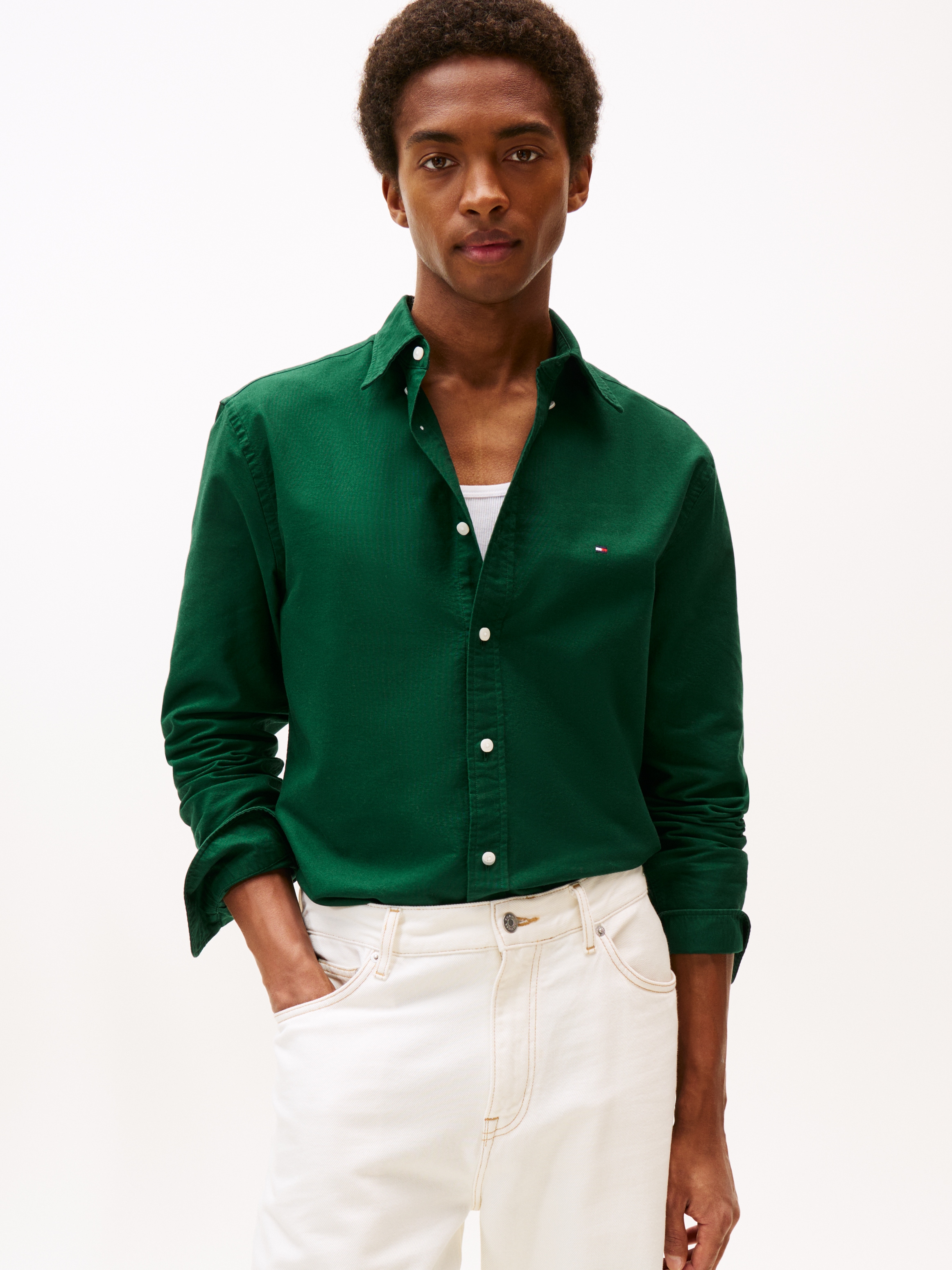 Tommy Hilfiger Langarmhemd "SOLID HERITAGE OXFORD Regular Fit" Regular Fit Oxford Casual