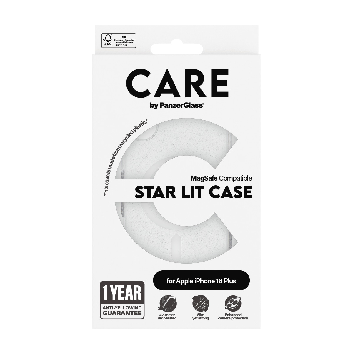 CARE by PanzerGlass Handyhülle »Star Lit Case für Apple iPhone 16 Plus«, Backcover, Schutzhülle, Handyschutzhülle, Case, Schutzcase, stossfest