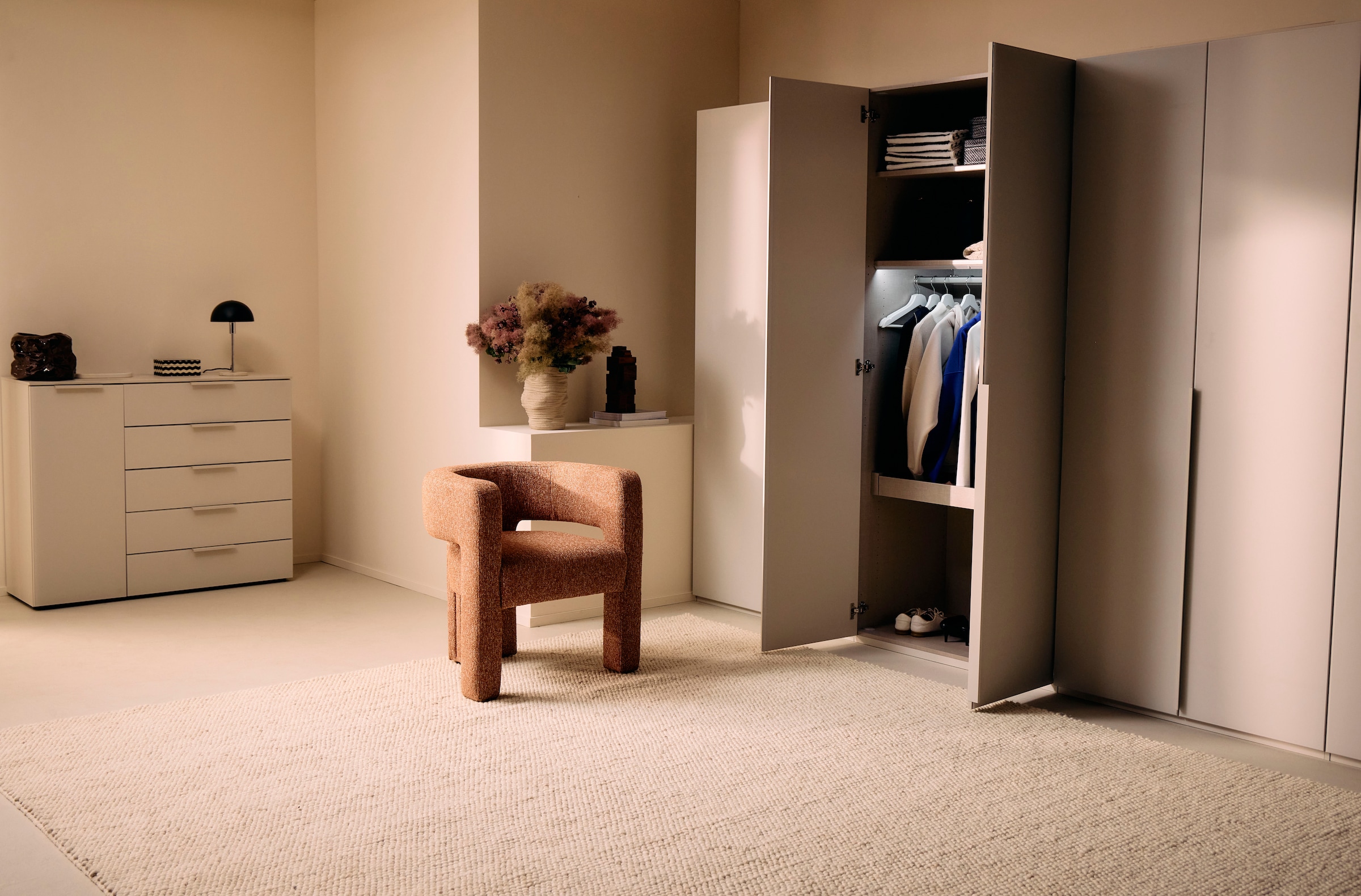 LeGer Home by Lena Gercke Wollteppich »Ainhoa, handgewebt, Wolle«, rechteckig, 12 mm Höhe, einfarbig, Wolle, Teppich, Wohnzimmer, Schlafzimmer, Esszimmer