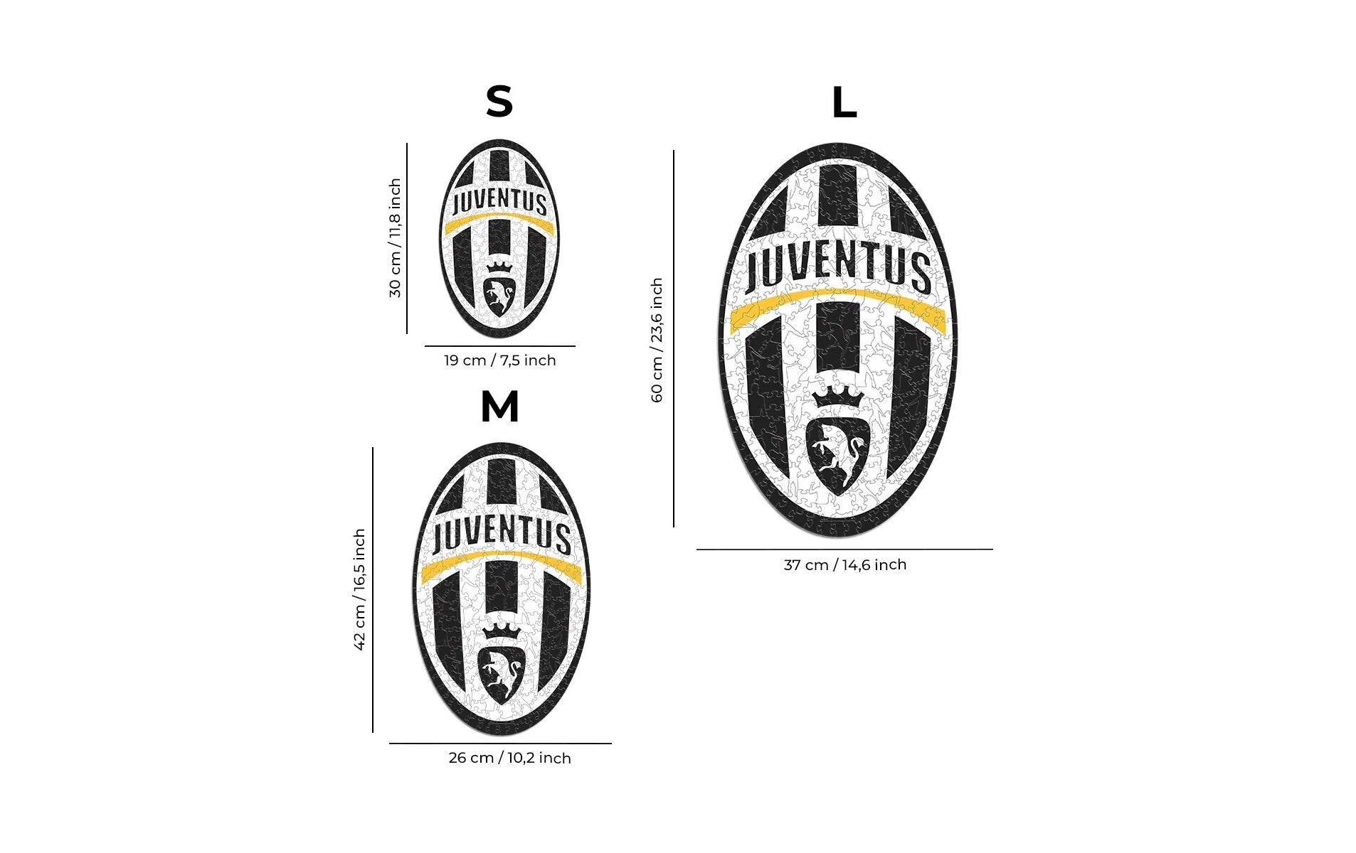 Puzzle »Iconic Juventus FC – Retro Logo«, Holzart: Birke (Herkunftsland: China)
