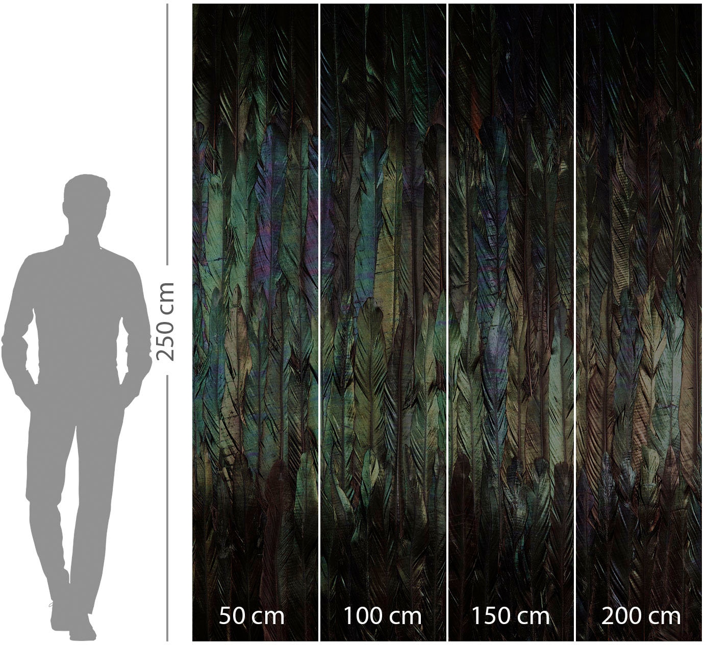 Komar Vliestapete »Digitaldruck Vlies - Dark Wings - Grösse 200 x 250 cm«, bedruckt, Wohnzimmer, Schlafzimmer