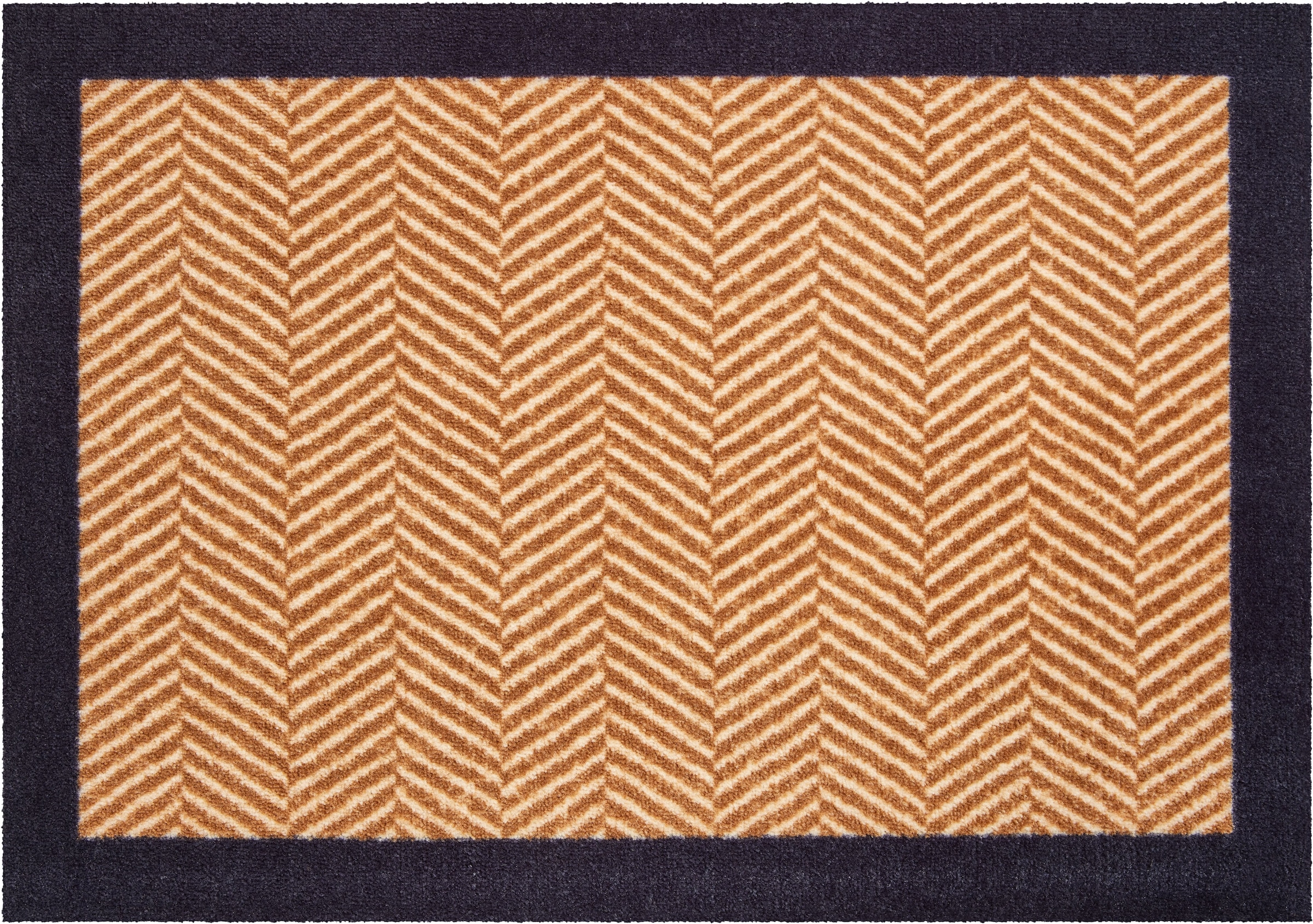 Grund Fussmatte »Herringbone«, rechteckig, 8 mm Höhe, Schmutzfangmatte mit Bordüre, In- und Outdoor geeignet, waschbar