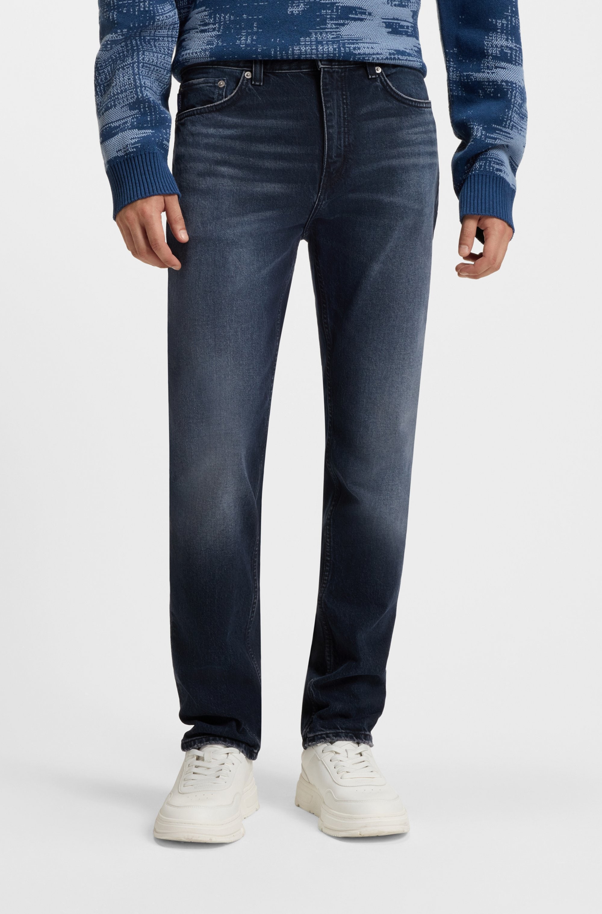 HUGO Blue Slim-fit-Jeans »Ash« mit Stone-washed-Finish