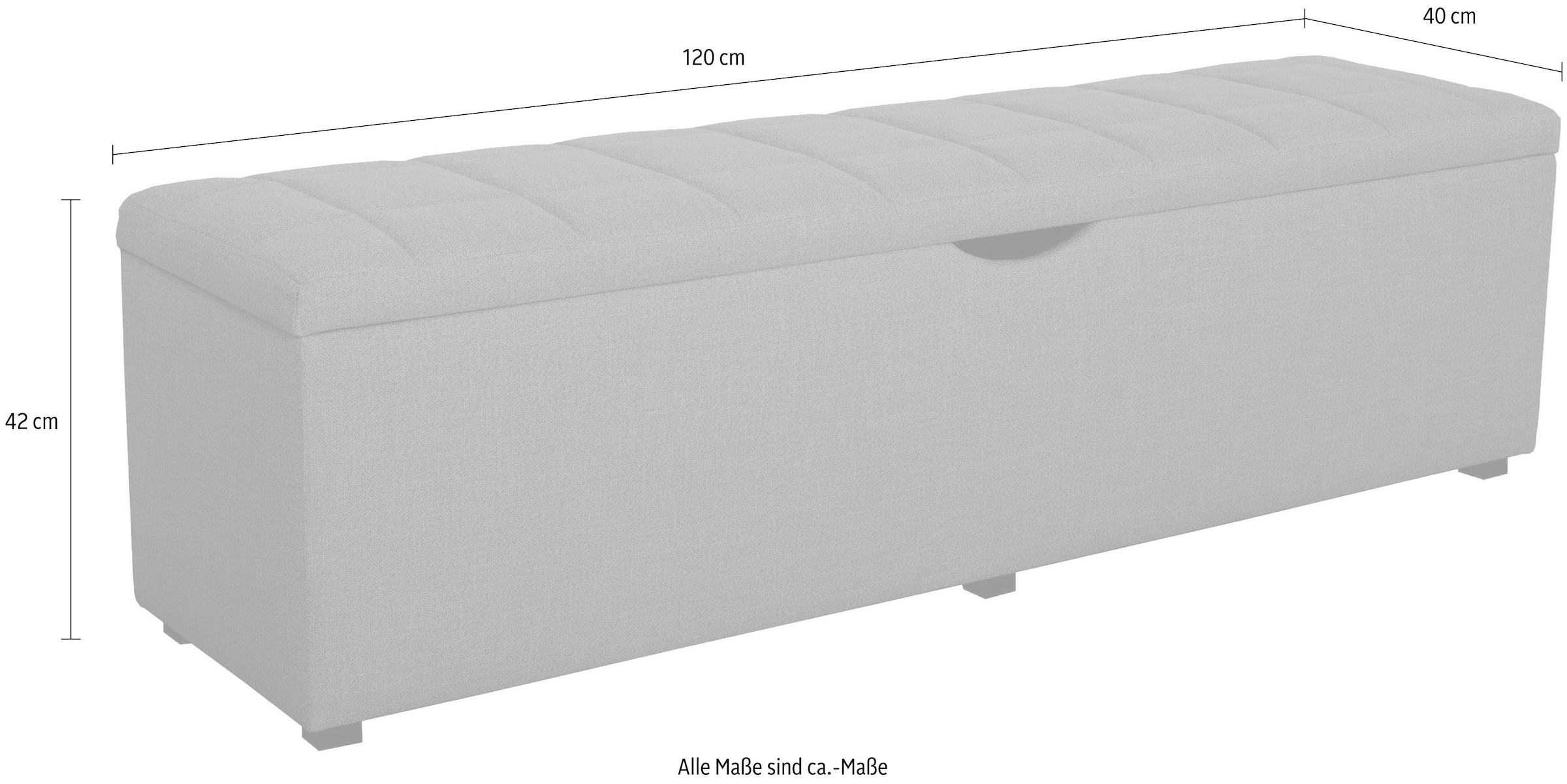 Places of Style Hockerbank »Checked«, mit Stauraum, Breite 120 cm und 160 cm, als Bettbank geeignet