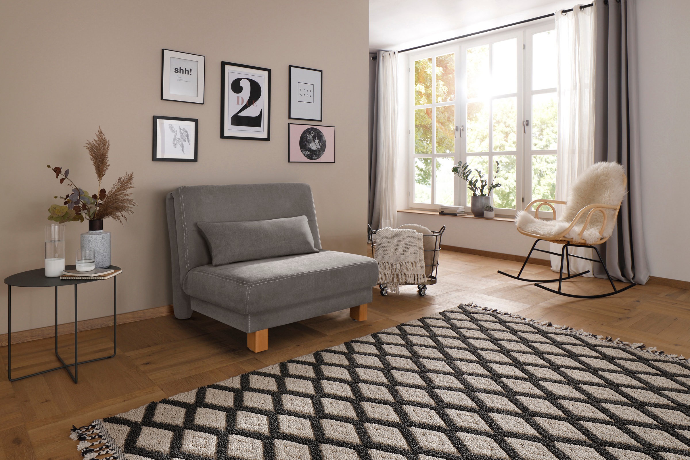 Home affaire Schlafsofa "Gina" vom Sofa zum Bett mit einem Handgriff, in 4 Breiten, Nierenkissen