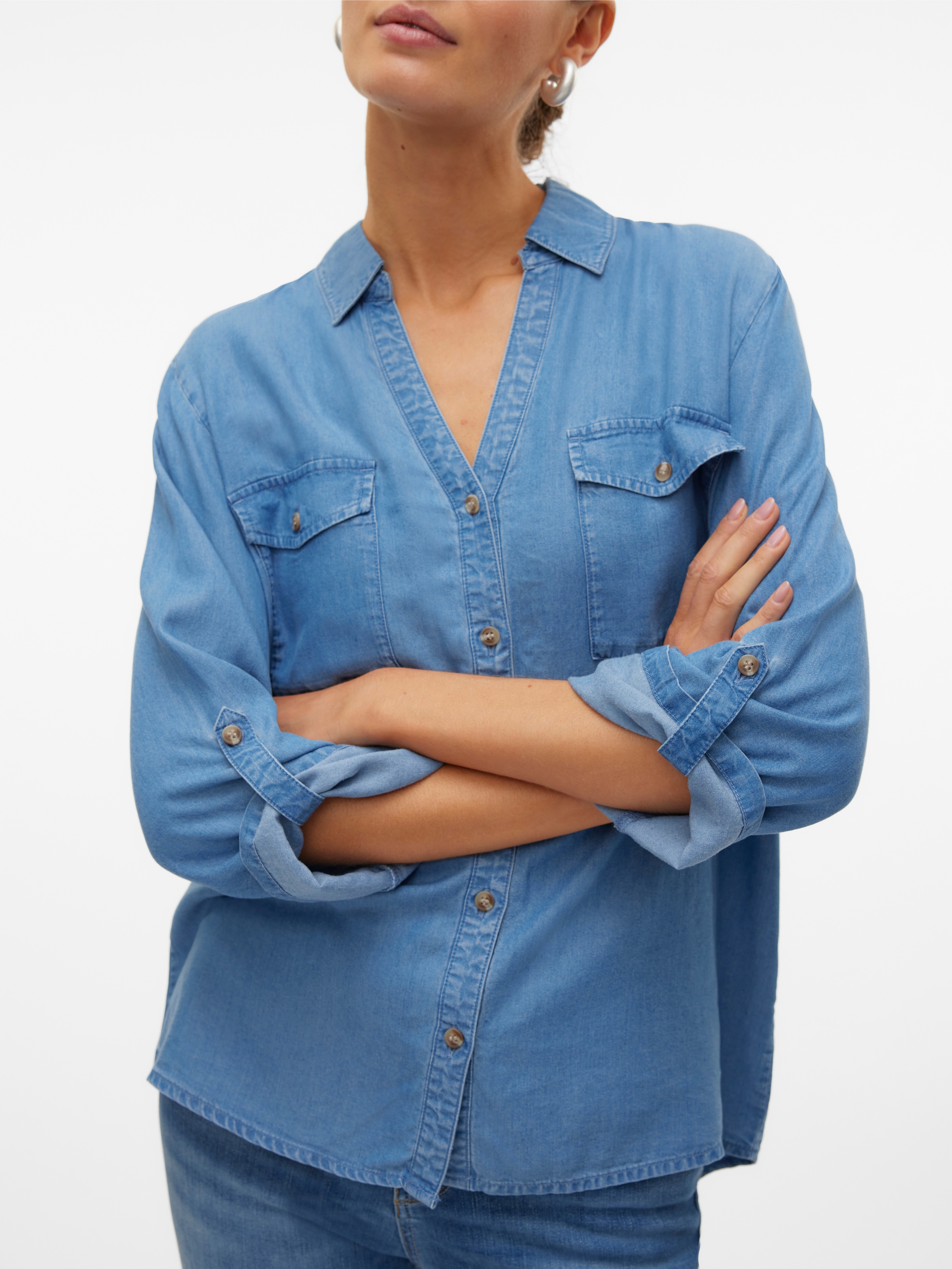 Vero Moda Hemdbluse »VMBREE 7/8 SLEEVE LOOSE TENCEL SHIRT GA«