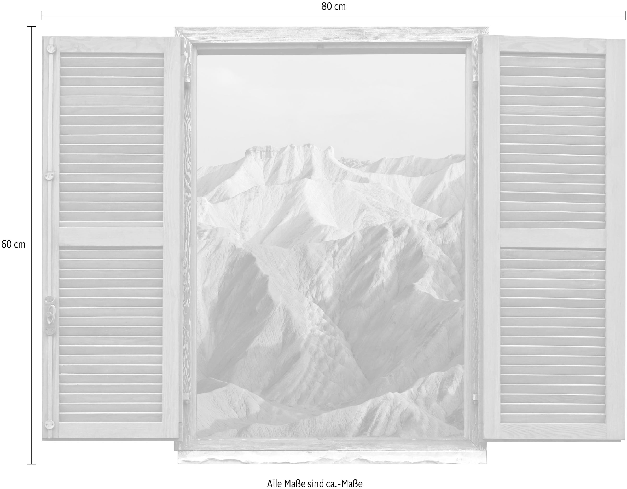queence Wandtattoo »Berge«, (1 St.), Wandsticker, Wandbild, selbstklebend, 3D, Fenster
