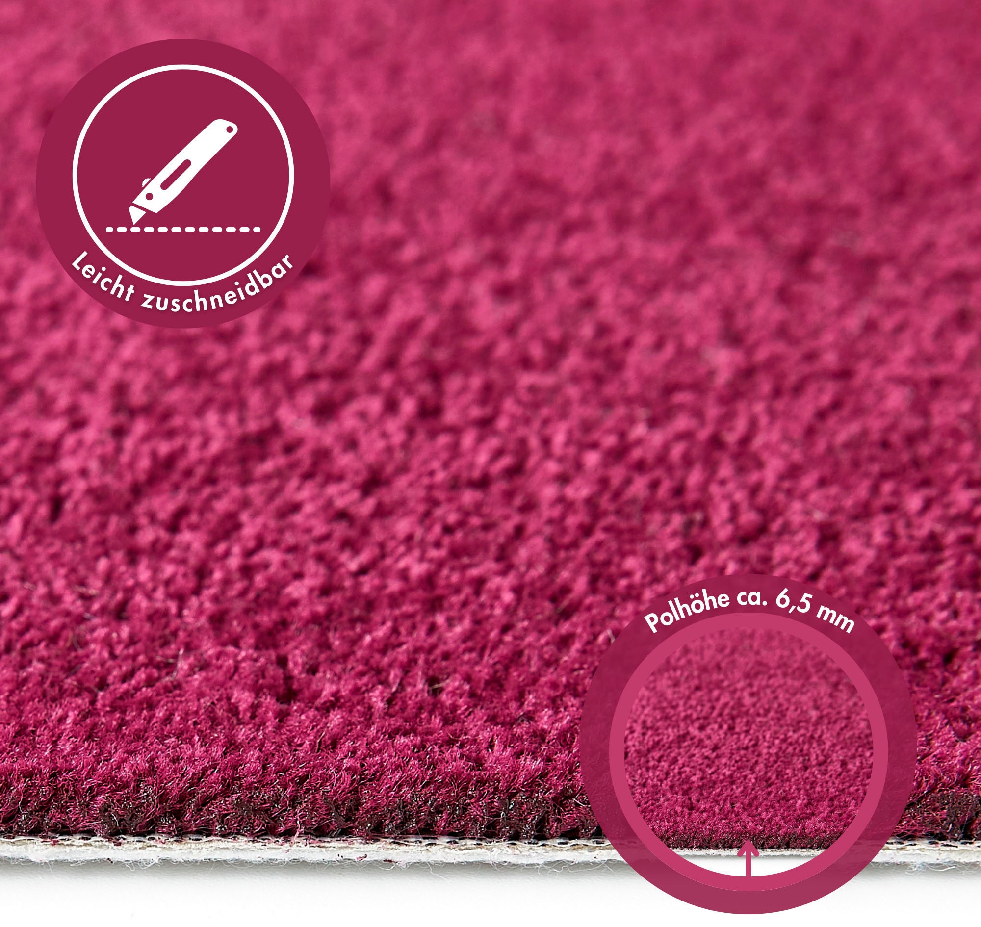 Andiamo Teppichboden »Ines, Kräuselvelours, Made in Netherlands«, rechteckig, 8,5 mm Höhe, Uni Farben, Breite 400 cm, strapazierfähig & pflegeleicht