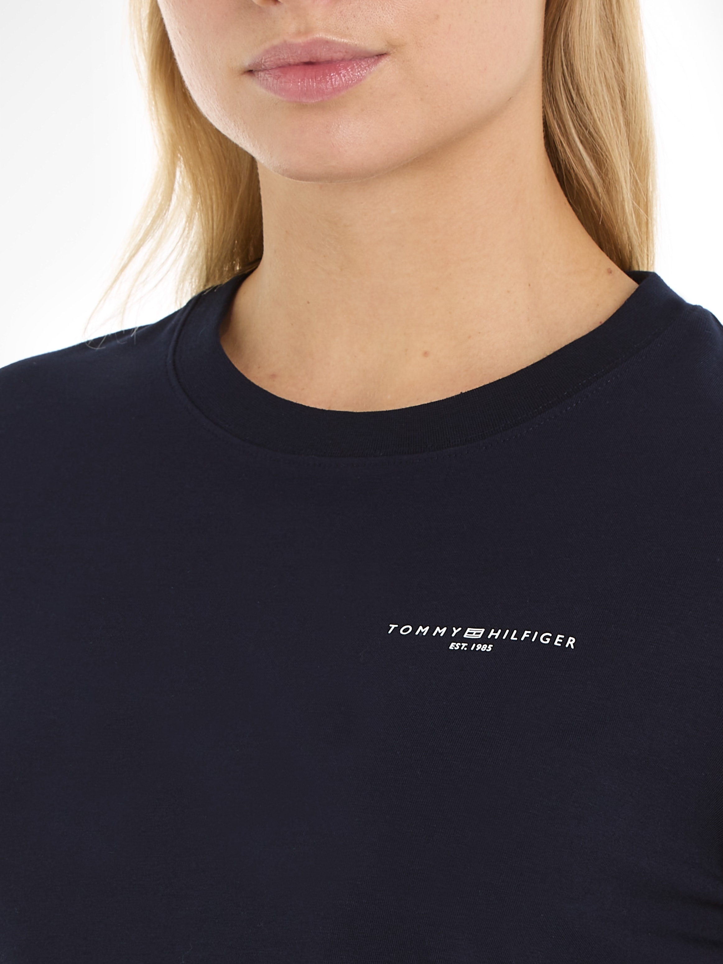 Tommy Hilfiger Langarmshirt »1985 REG MINI CORP LOGO C-NK LS«, mit Logo-Schriftzug auf der Brust