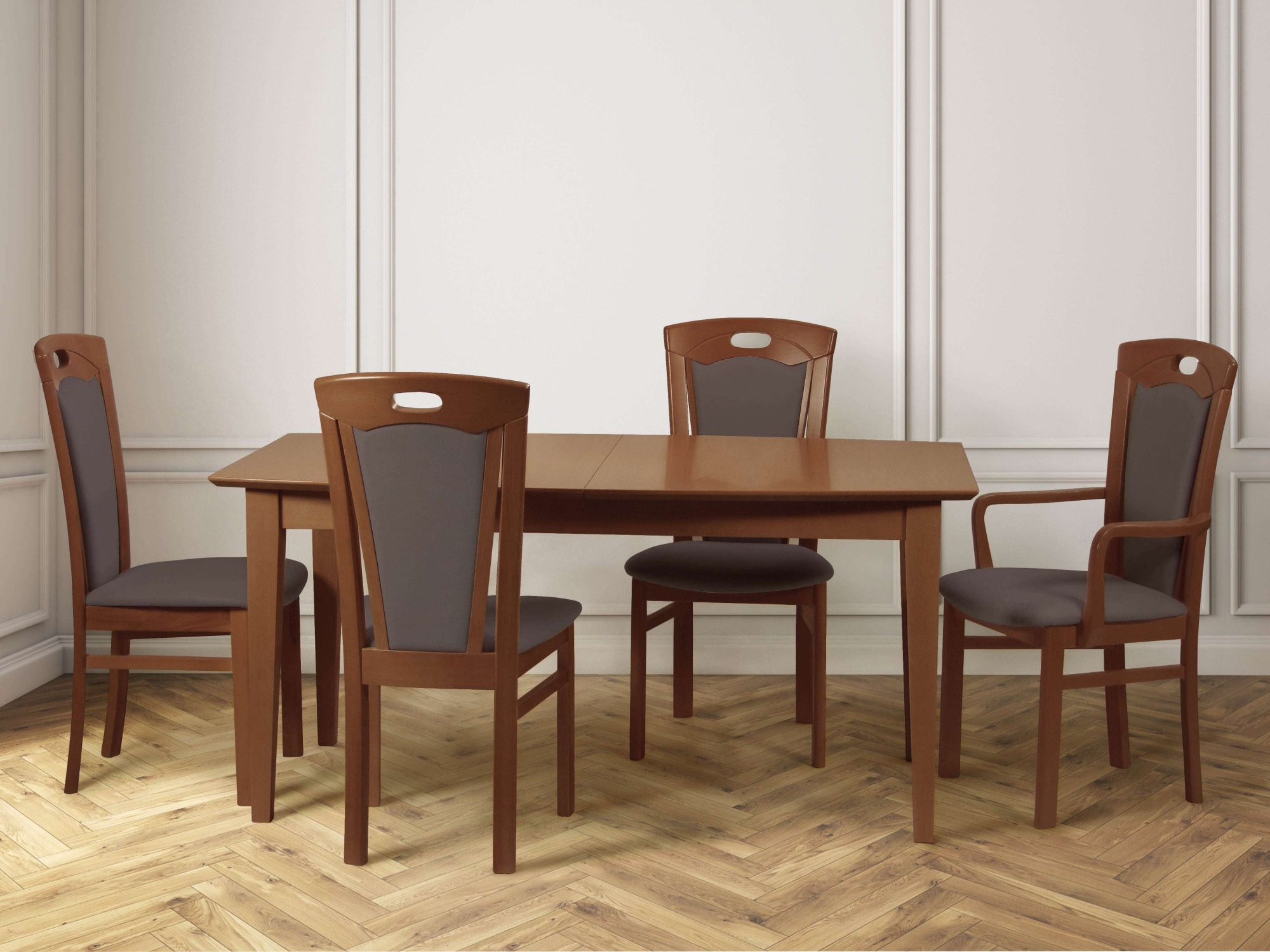Home affaire Esszimmerstuhl »FERDI, Armlehnstuhl, Made in Italy, Massivholz«, 1 St., Feinstruktur, Bezug Feinstruktur (wasser-und fleckabweisend) oder Struktur