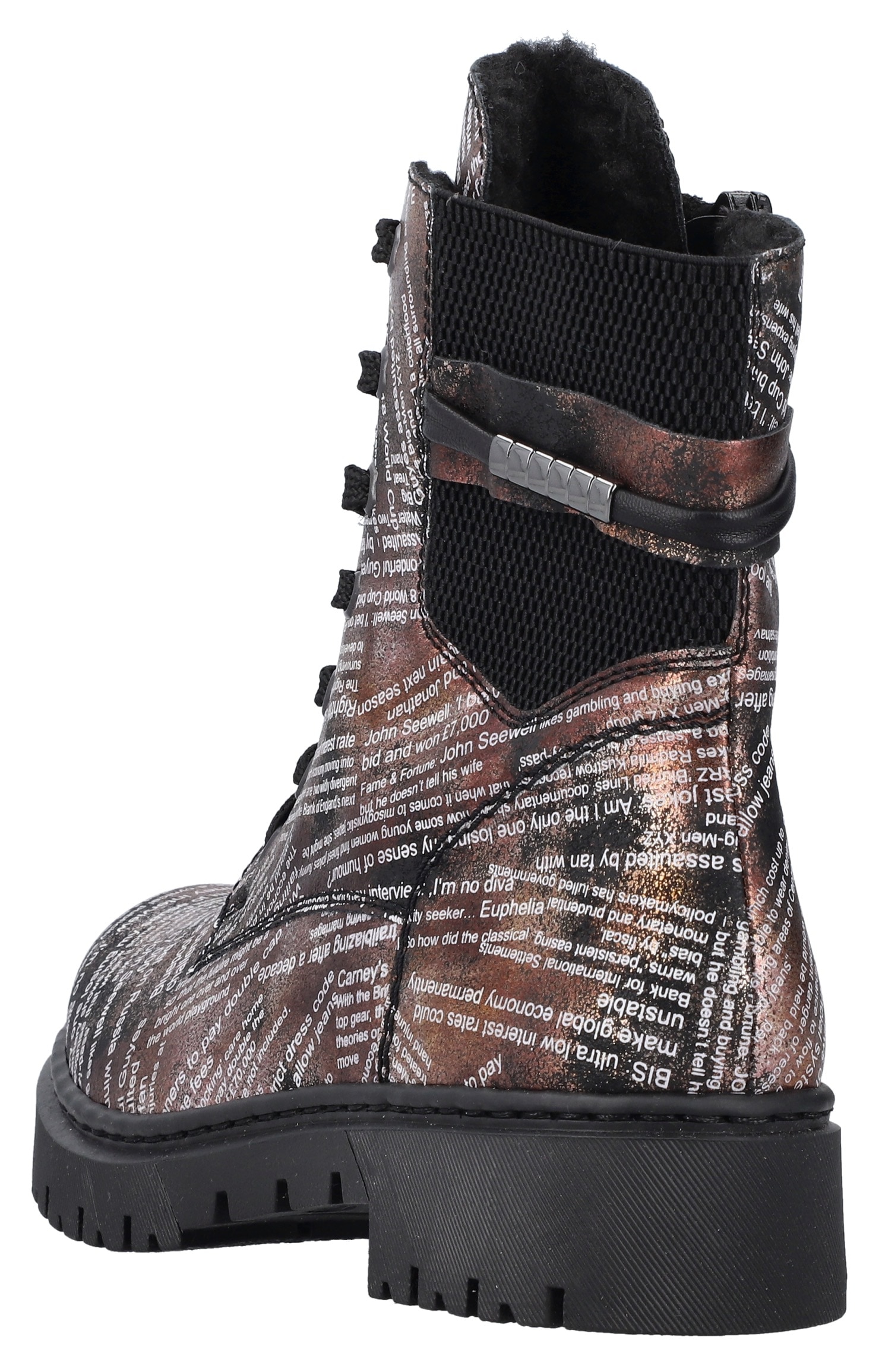 Rieker Winterstiefelette, Schnürboots, Stiefelette, Blockabsatz, mit Innenreissverschluss
