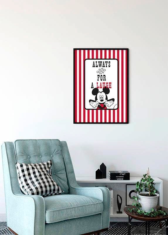 Komar Bild »Mickey Mouse Laugh«, Disney, (1 St.), Wandbild zur Dekoration im Kinderzimmer - ohne Rahmen