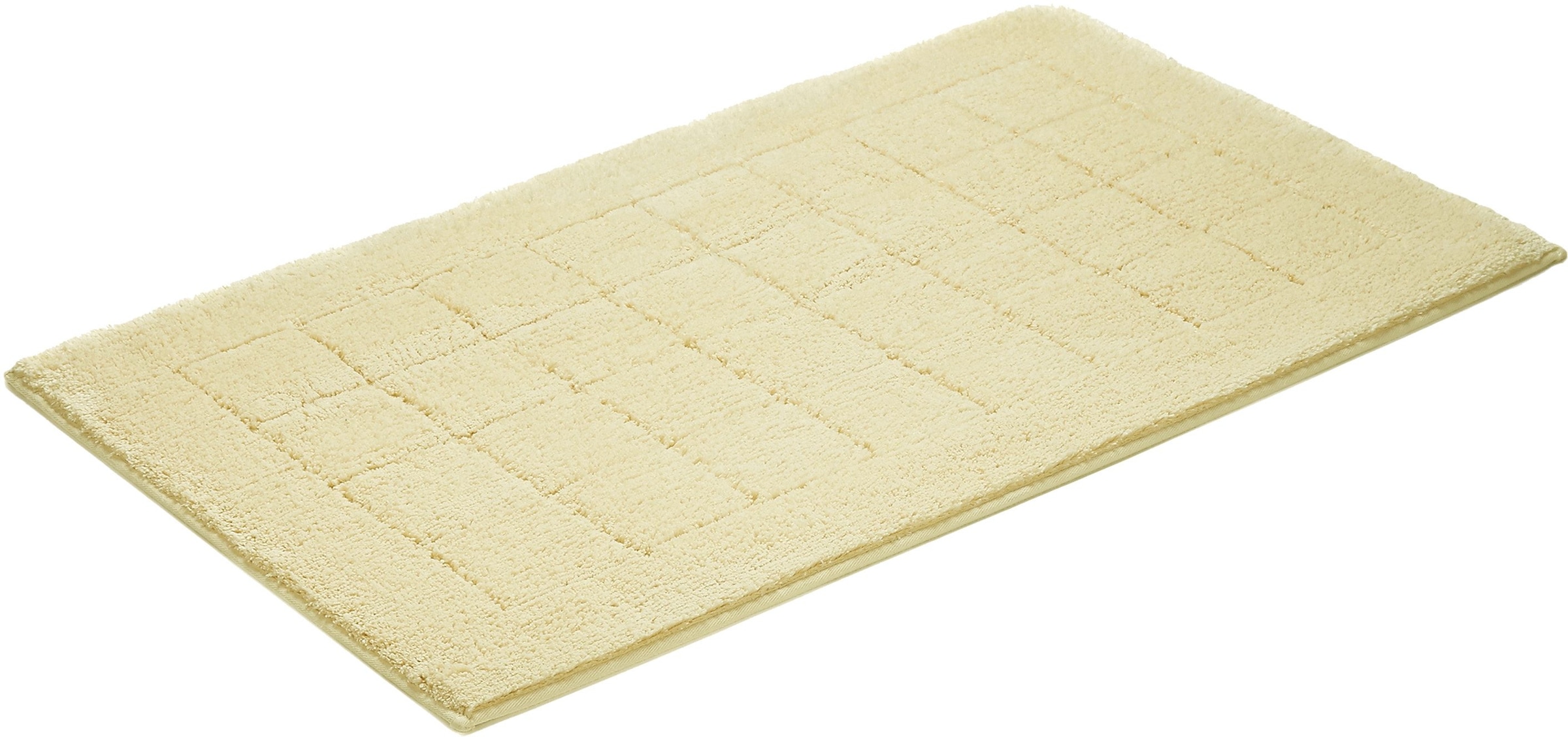 Vossen Badematte »Exclusive«, rutschhemmend beschichtet, fussbodenheizungsgeeignet, Badteppich, Uni-Farben, Karo Muster, Hoch-Tief Effekt, reine Baumwolle