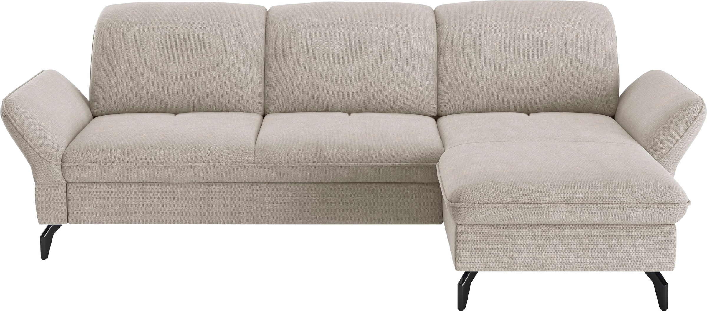 sit&more Ecksofa "Leandro L-Form" Wahlweise mit Bett-, Kopfteil - und Armlehnfunktion, sowie Bettkasten