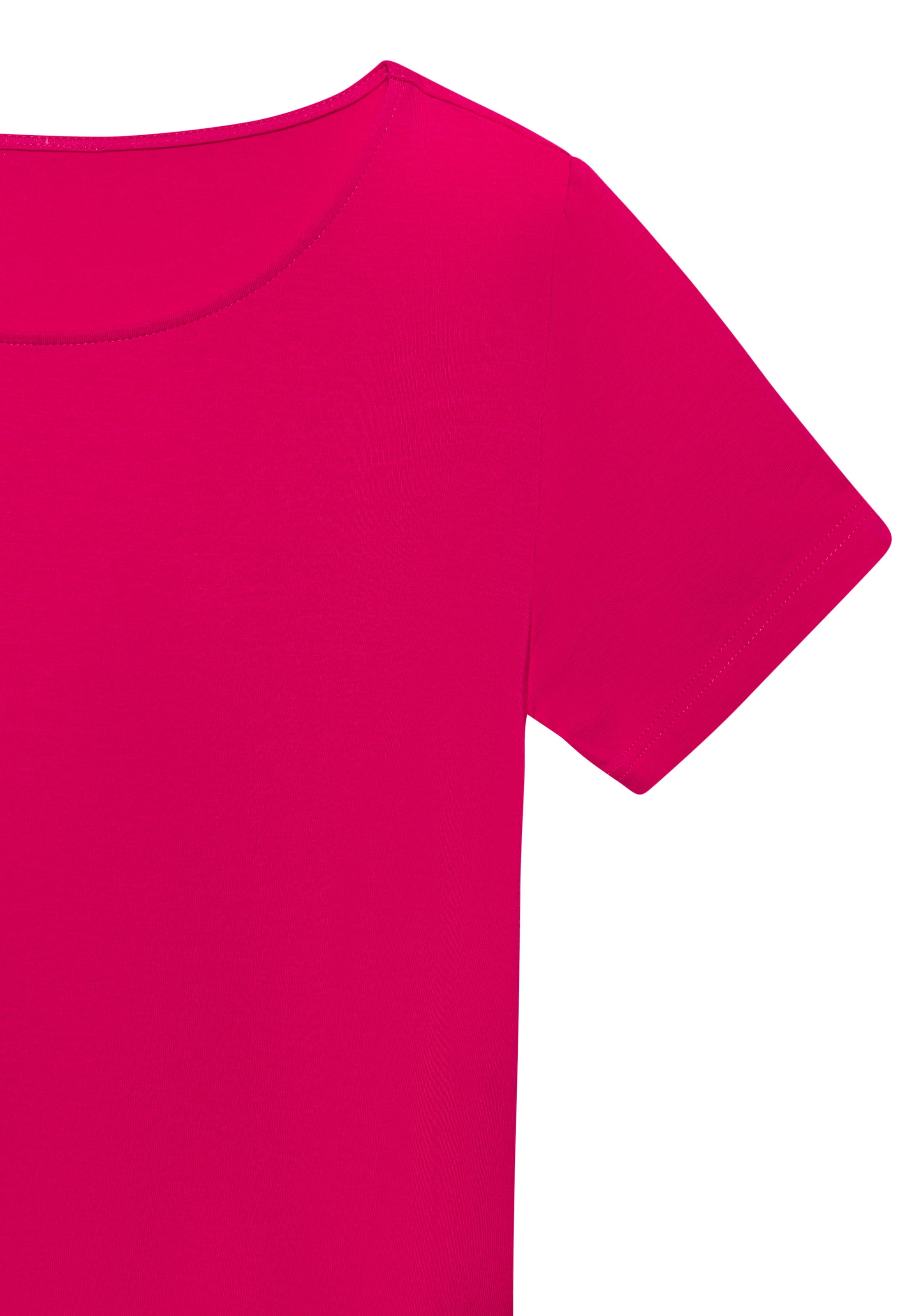 LASCANA T-Shirt »mit Rundhals-Ausschnitt«, (2er-Pack), aus elastischer Baumwoll-Modal-Qualität