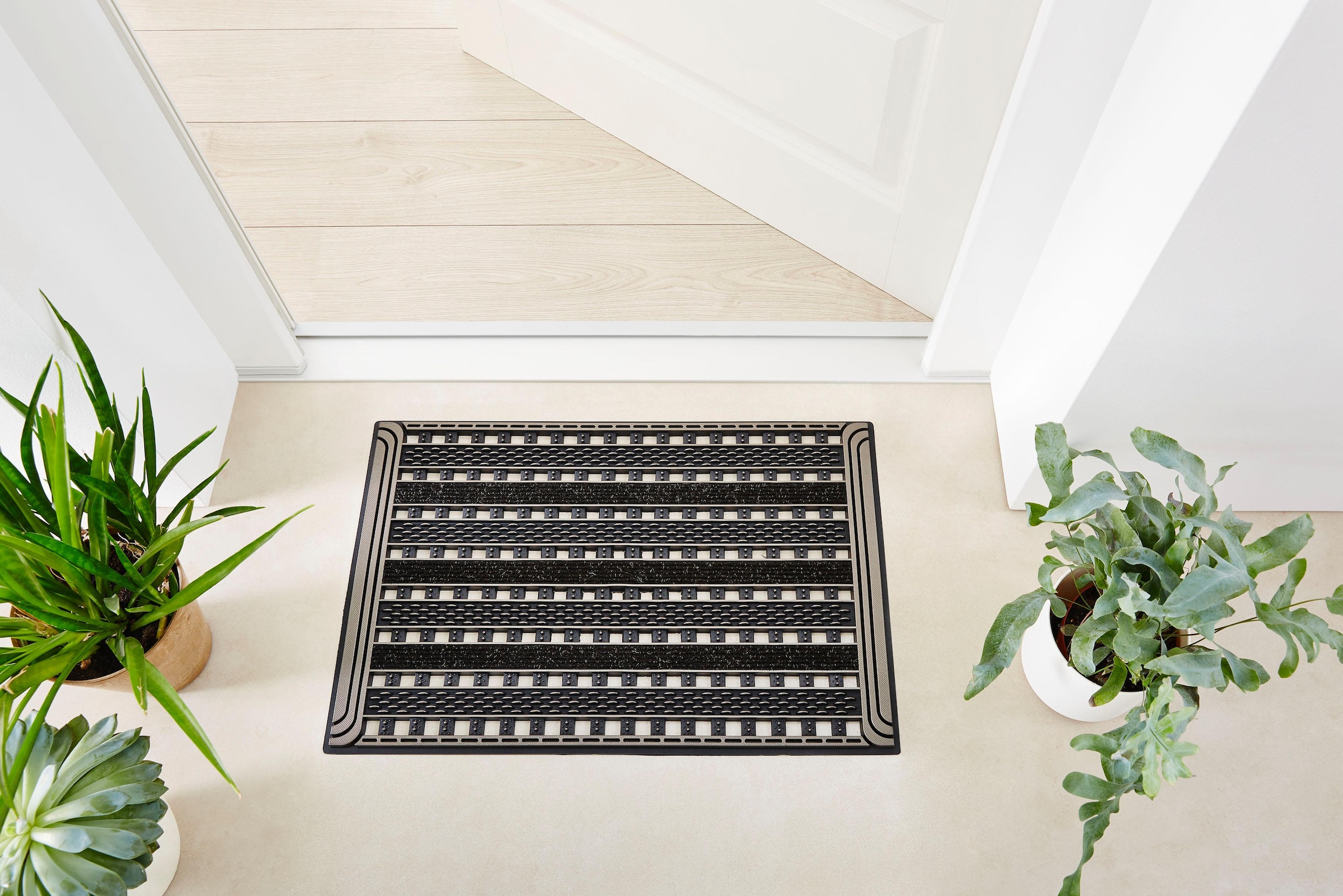 Home2Fashion Fussmatte »GC Clean Gridiron«, rechteckig, 8 mm Höhe, Schmutzfangmatte, robust & strapazierfähig, In- und Outdoor geeignet