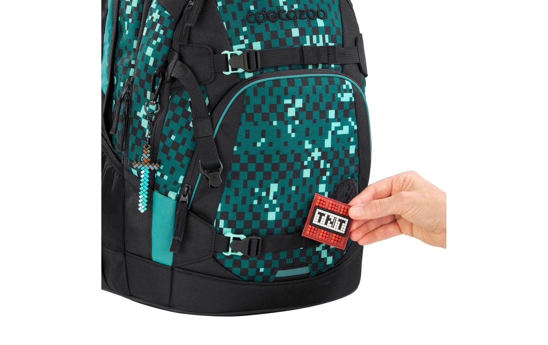 Coocazoo Schulrucksack »Pixel Blox Grün, Schwarz«