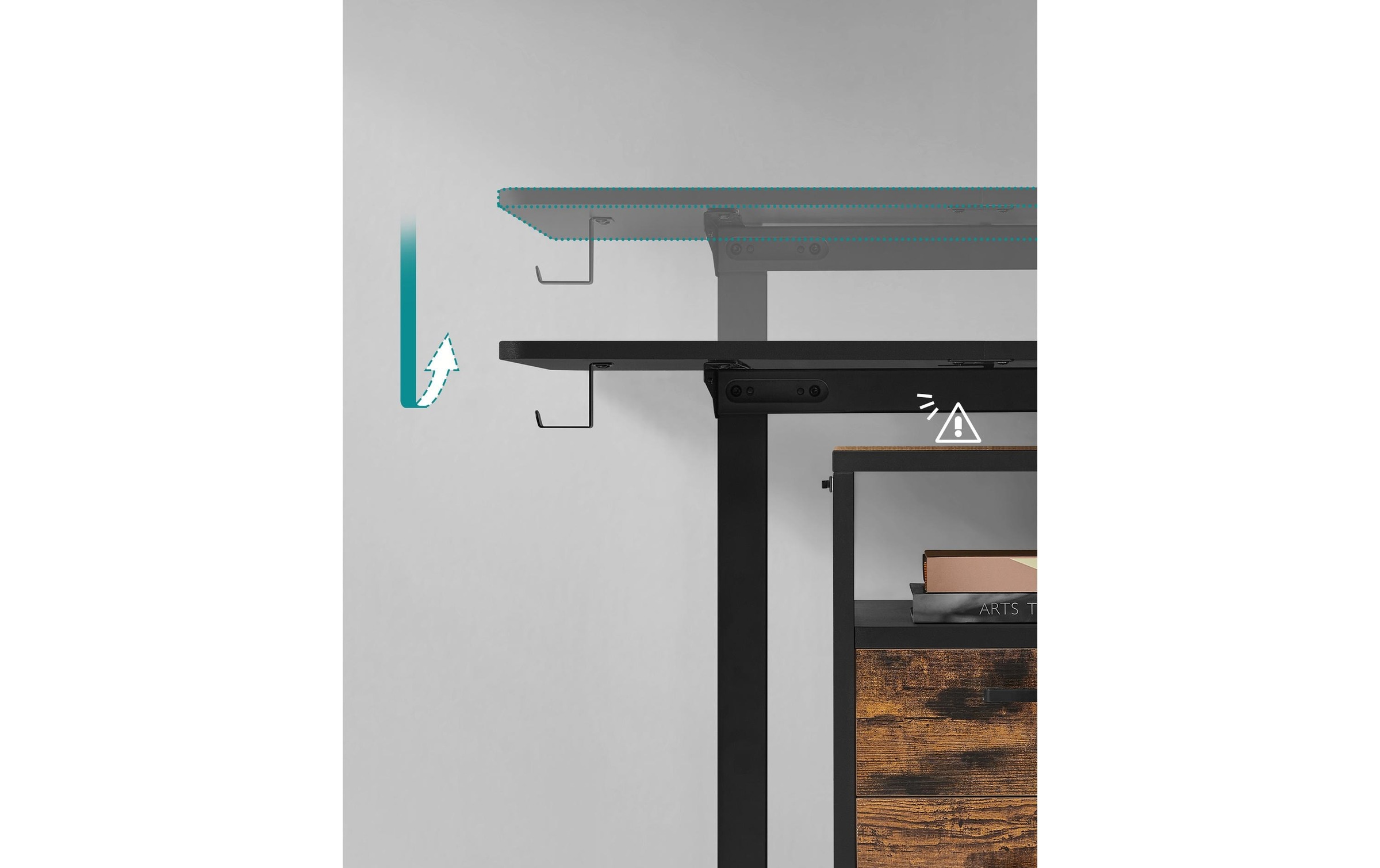 SONGMICS Stehtisch, Material: Pressspan, Stahl