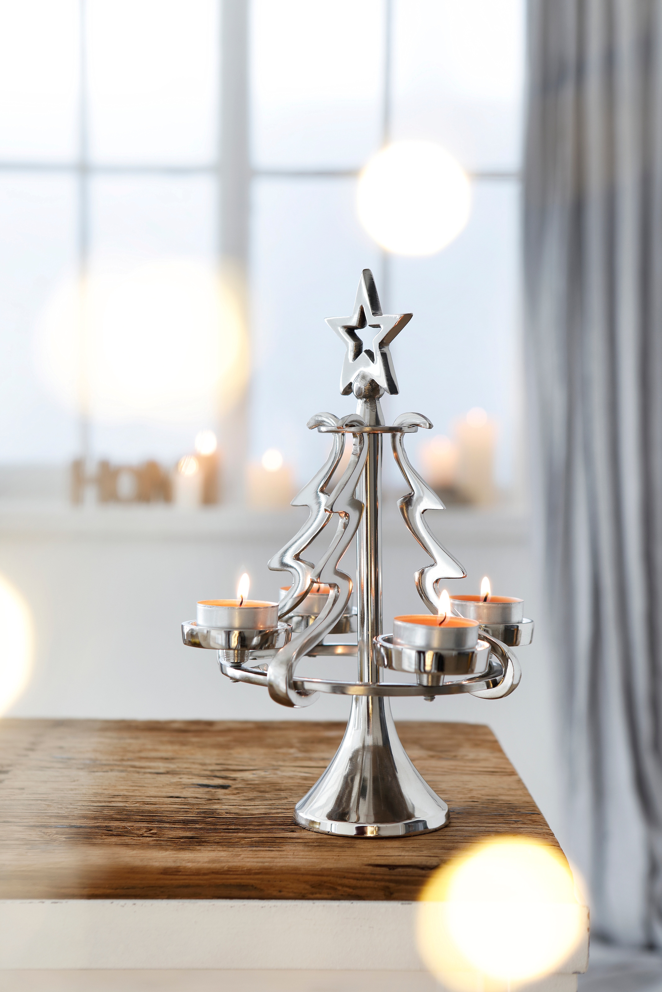my home Adventsleuchter »Jason, Weihnachtsdeko«, (1 St.), Kerzenhalter im besonderen  Design, Tannenbaum aus Aluminium online bestellen