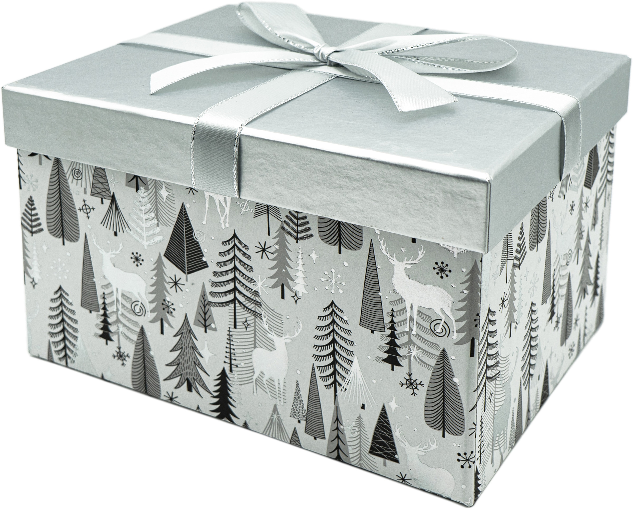 Geschenkbox edle Schleife bestellen Satinband mit LIVING 4 St.), (Set, online aus Jelmoli-Versand Prägung »Weihnachtsdeko«, | NOOR