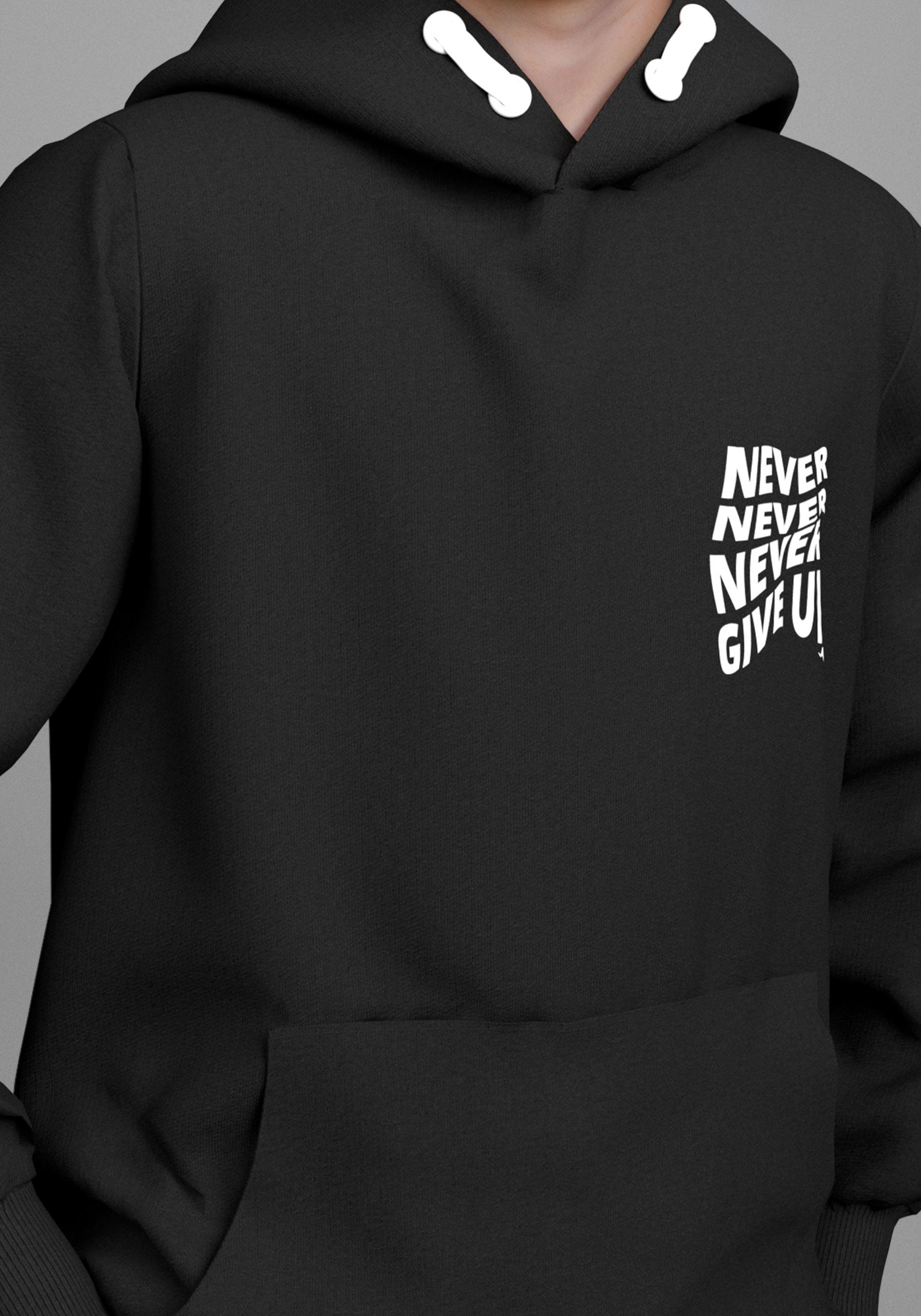 KangaROOS Kapuzensweatshirt »Spruch: NEVER GIVE UP«, Sweatshirt mit grossem Rückendruck