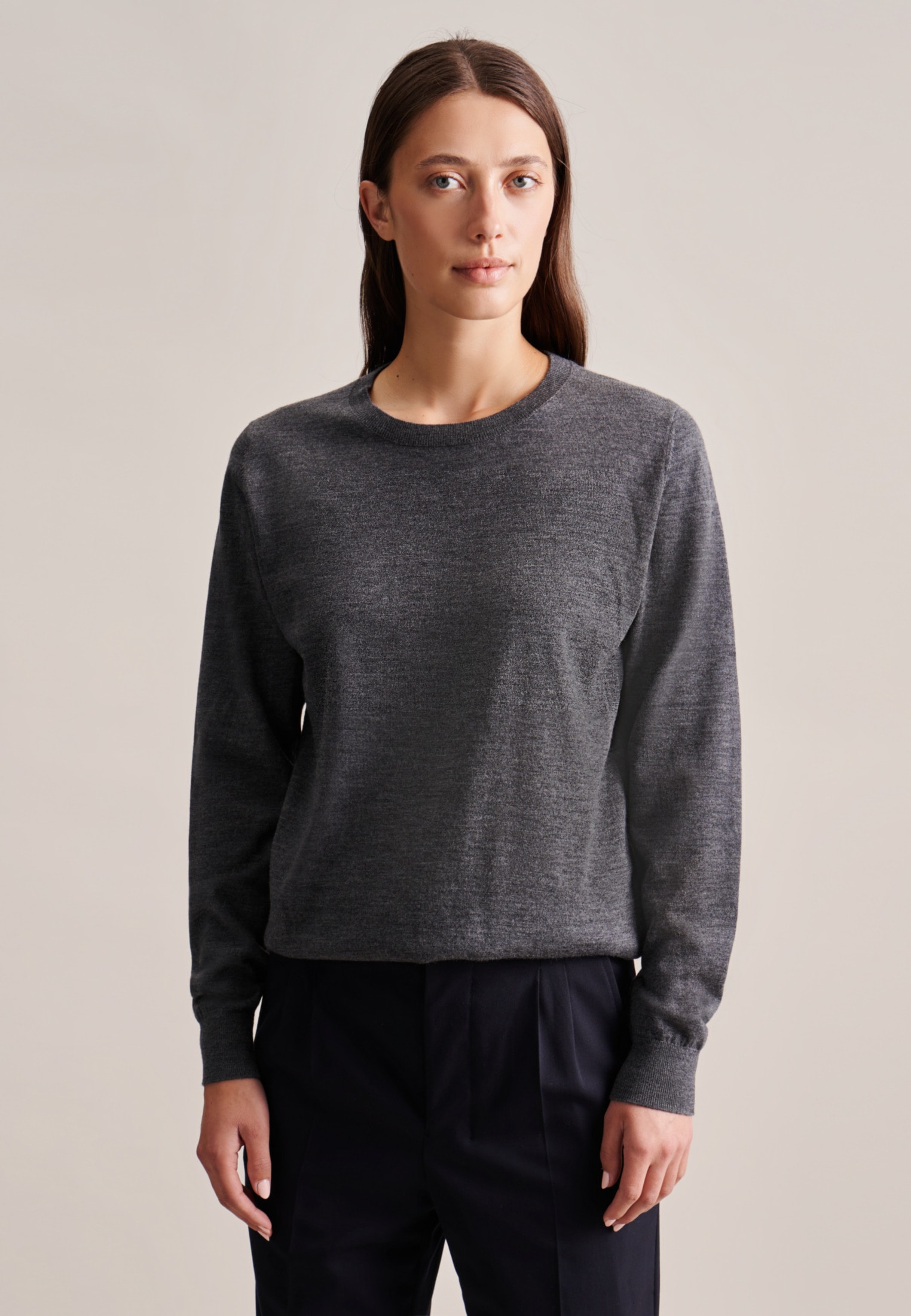 seidensticker Strickpullover »Schwarze Rose«, Rundhals Uni