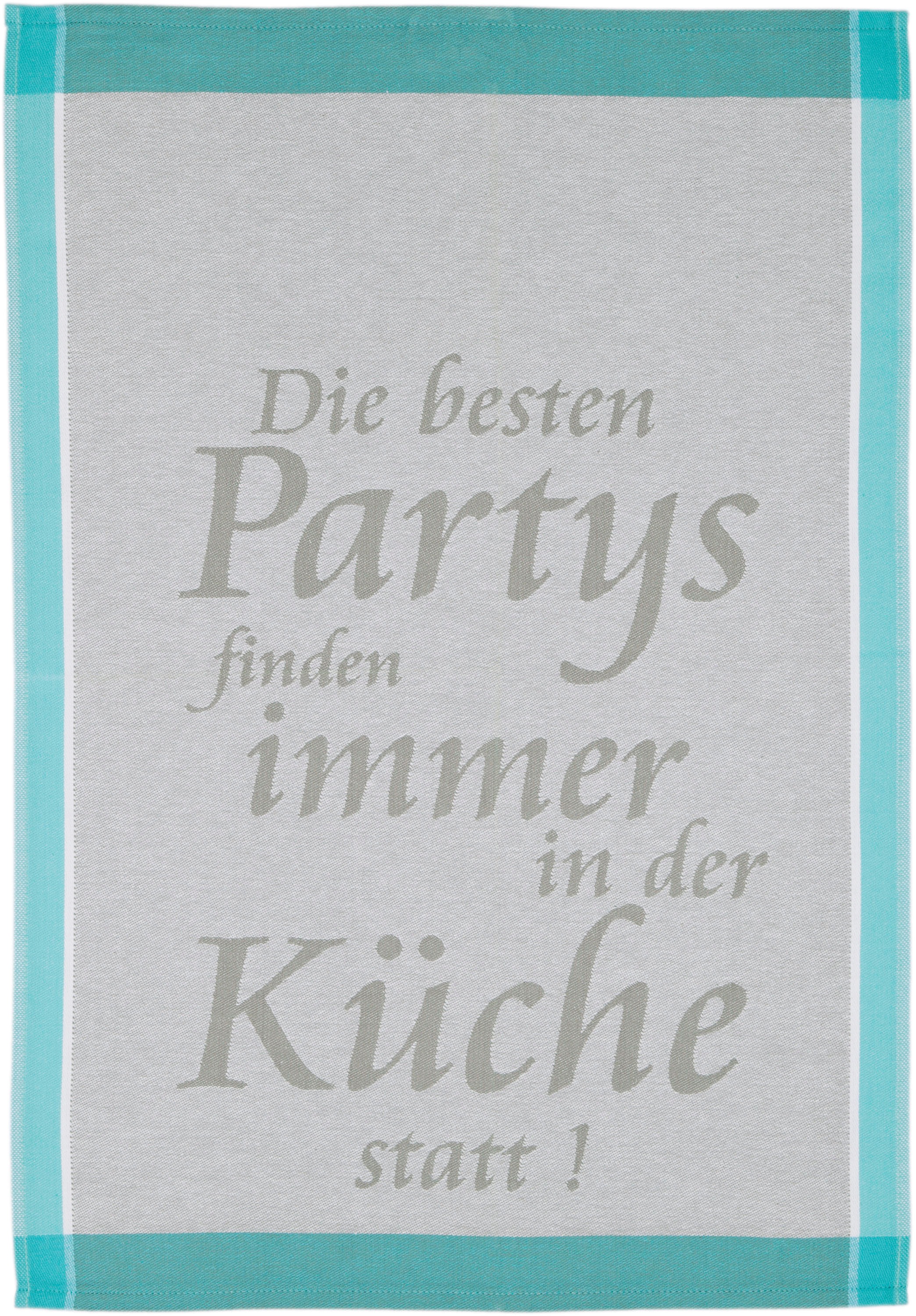 ROSS Geschirrtuch "Die Besten Partys finden immer in der Küche statt" Sprüchetuch, aus 100% Baumwolle