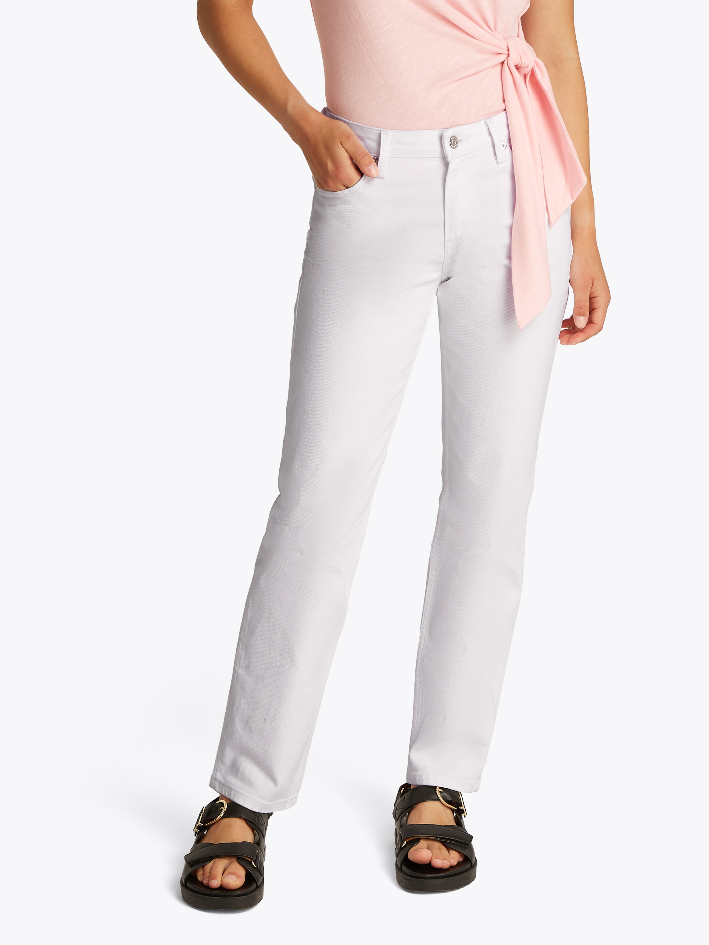 Tommy Hilfiger Straight-Jeans »CLASSIC STRAIGHT RW« mit Logo-Badge, in Knöchellänge