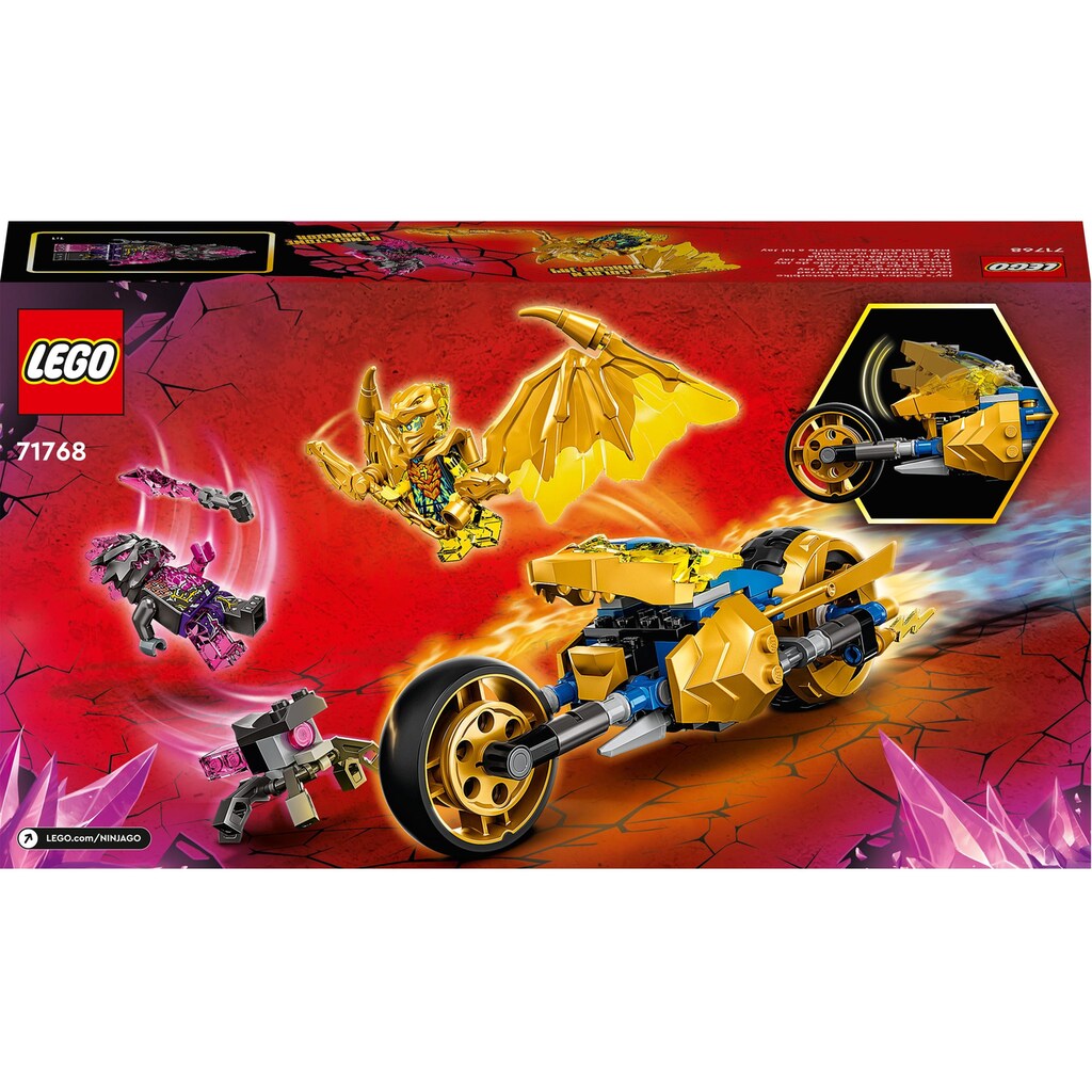 LEGO® Spielbausteine »Jays Goldfarbendrachen-Moto«, (137 St.)