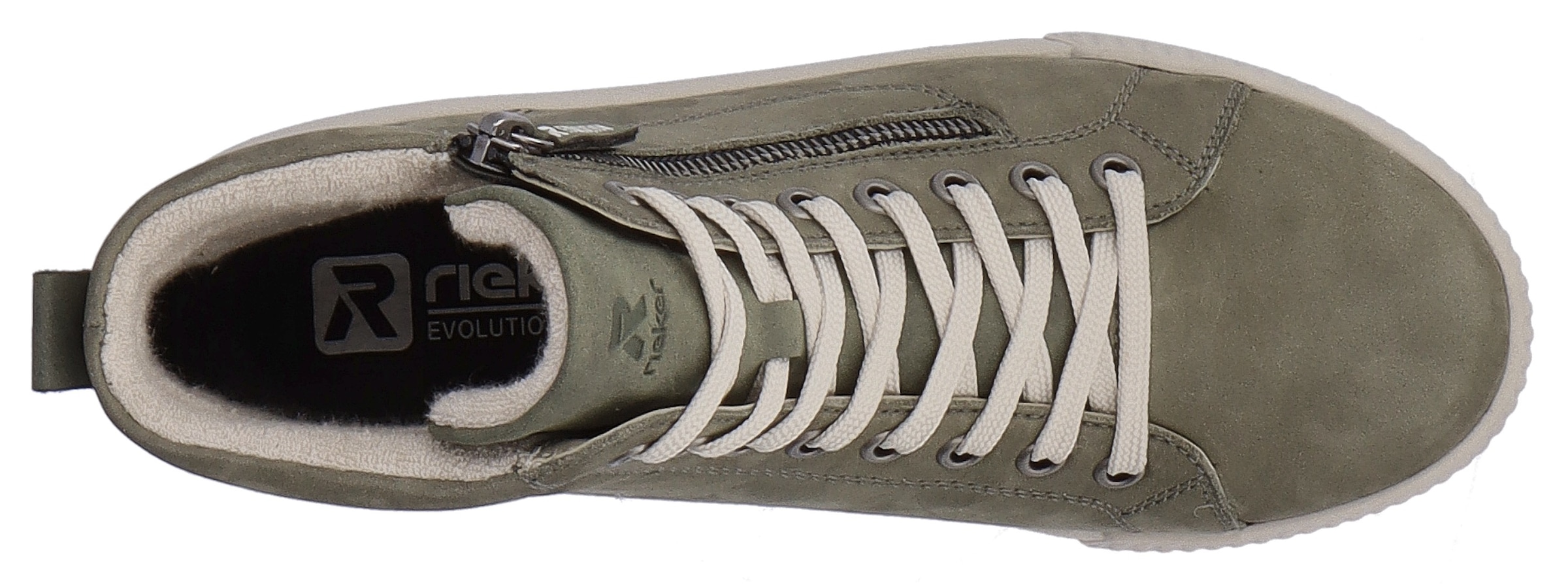 RIEKER Sport Schnürboots, Stiefelette, High Top Sneaker, Freizeitboots mit Reissverschluss
