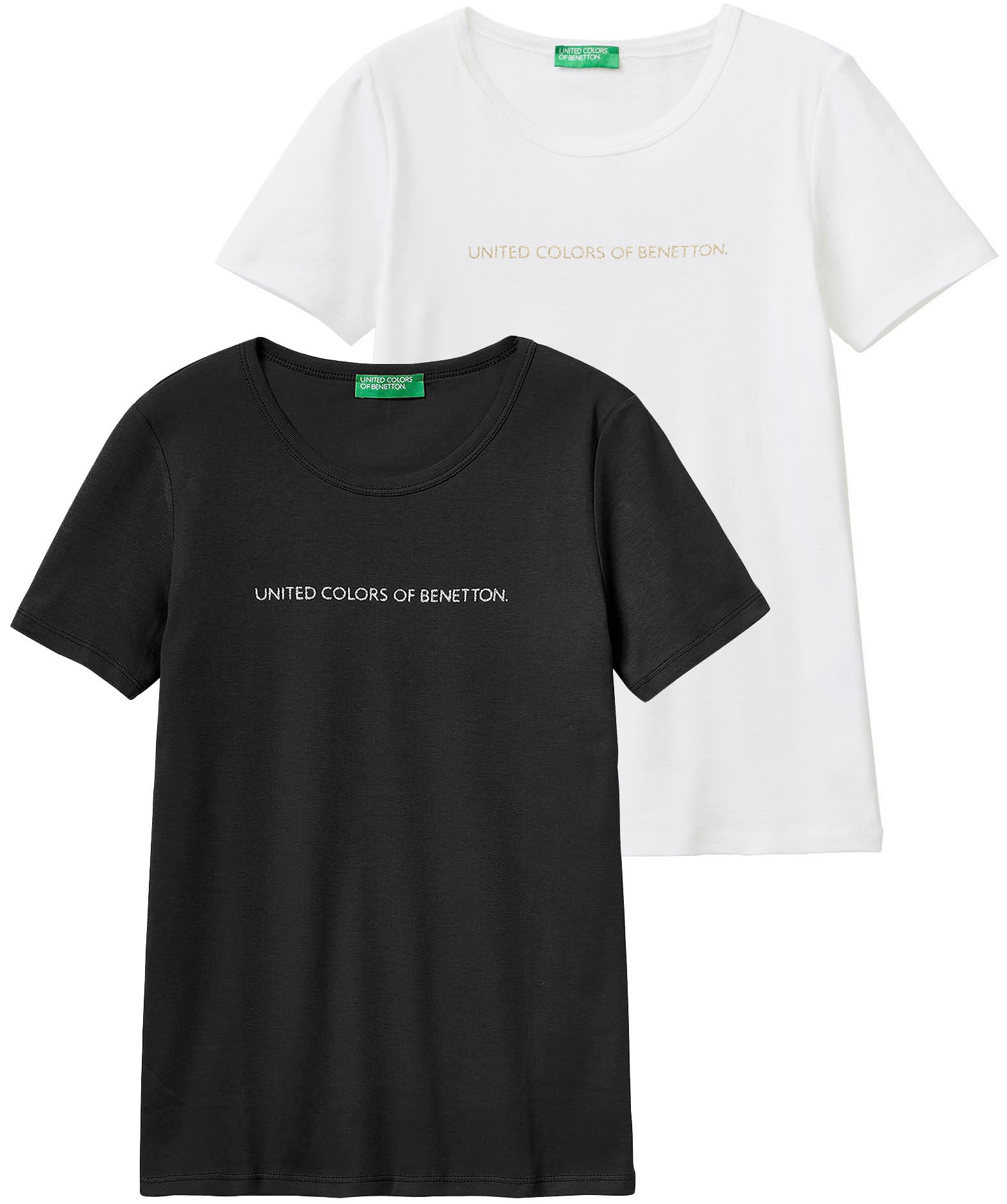 unsere Benetton T-Shirt, Jelmoli-Versand 2), United 2 Schweiz Doppelpack shoppen Colors Bestseller of (Set, bei tlg., im online