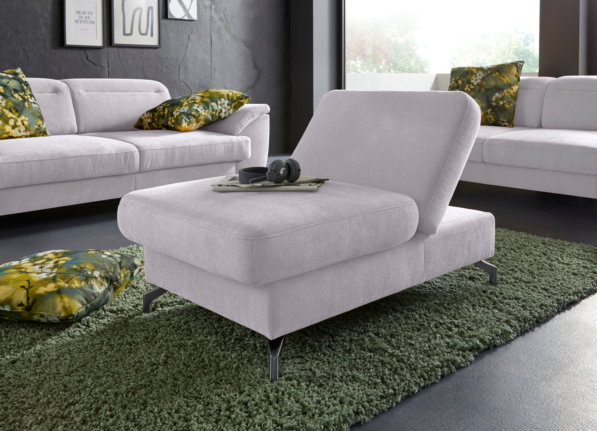 sit&more Hocker »Percy«, Fusshöhe 12 cm, mit Klappfunktion, wahlweise in 2 Fussfarben
