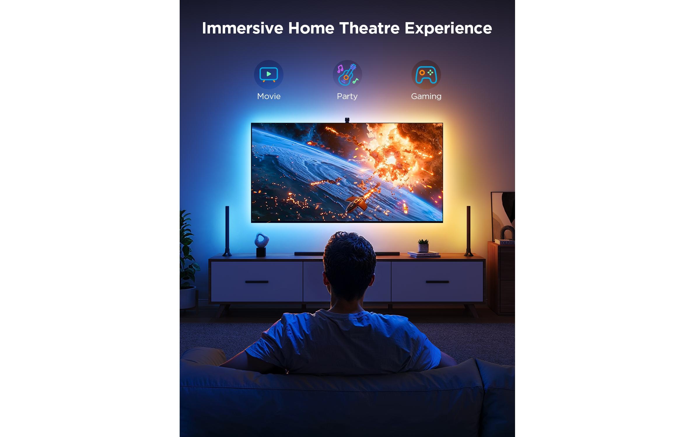 Govee LED Lichtleiste »Govee Kit 2 T3 Cam, RGBIC, WiFi + BT«, 30 flammig