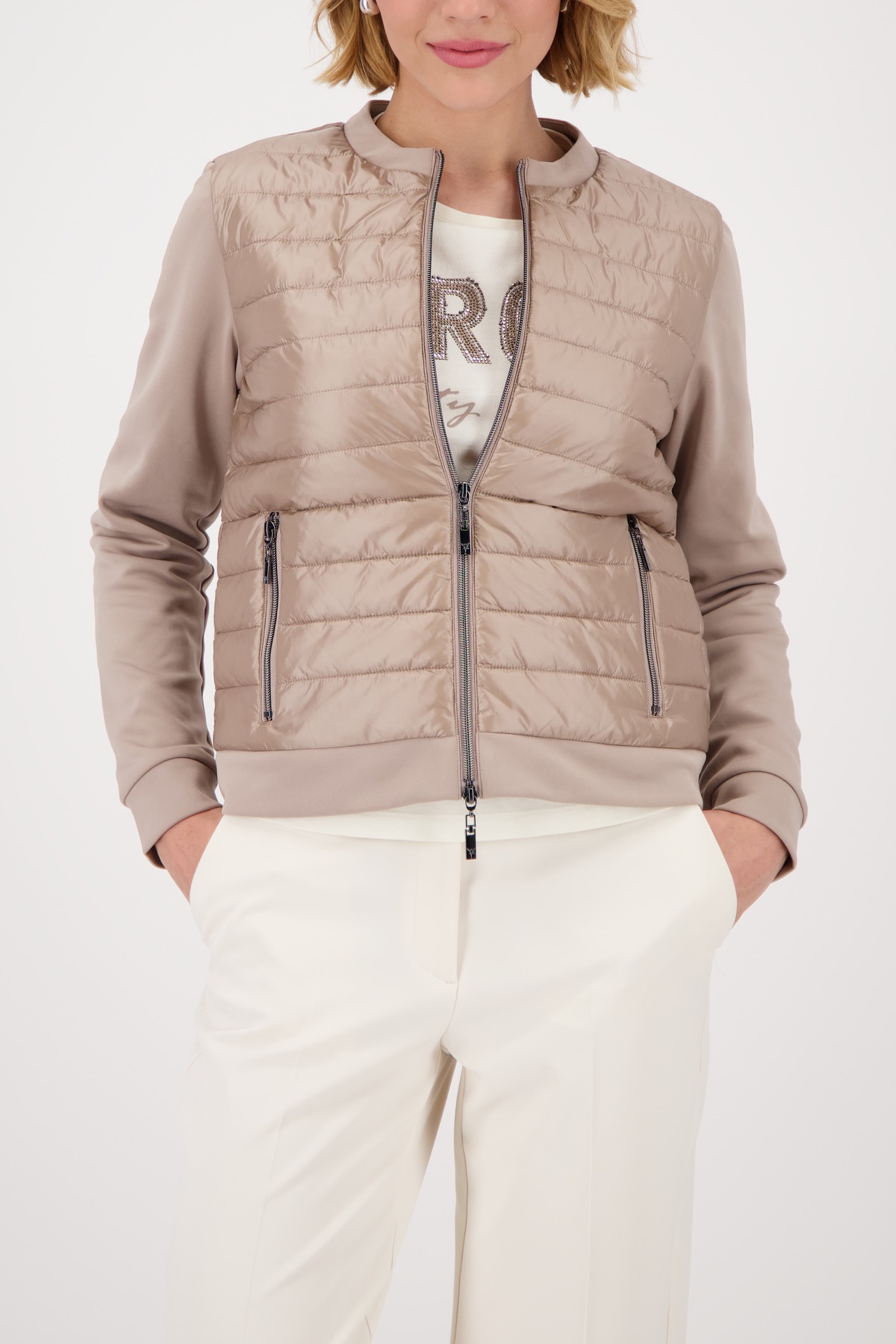Monari Steppjacke »Jacke Stepp + Neopren« ohne Kapuze Regular fit mit Rundhalsausschnitt