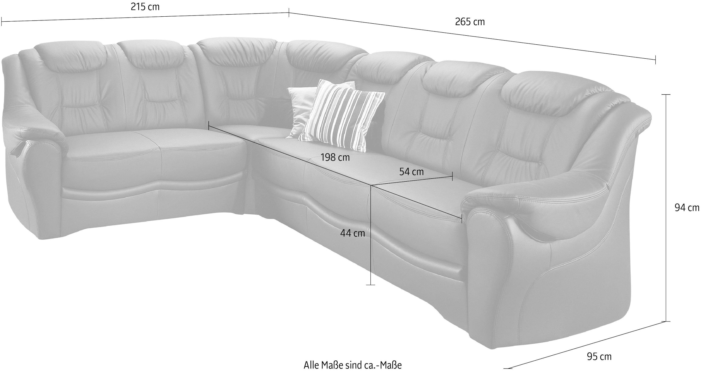 sit&more Ecksofa »Bellevue L-Form«, wahlweise mit Bettfunktion