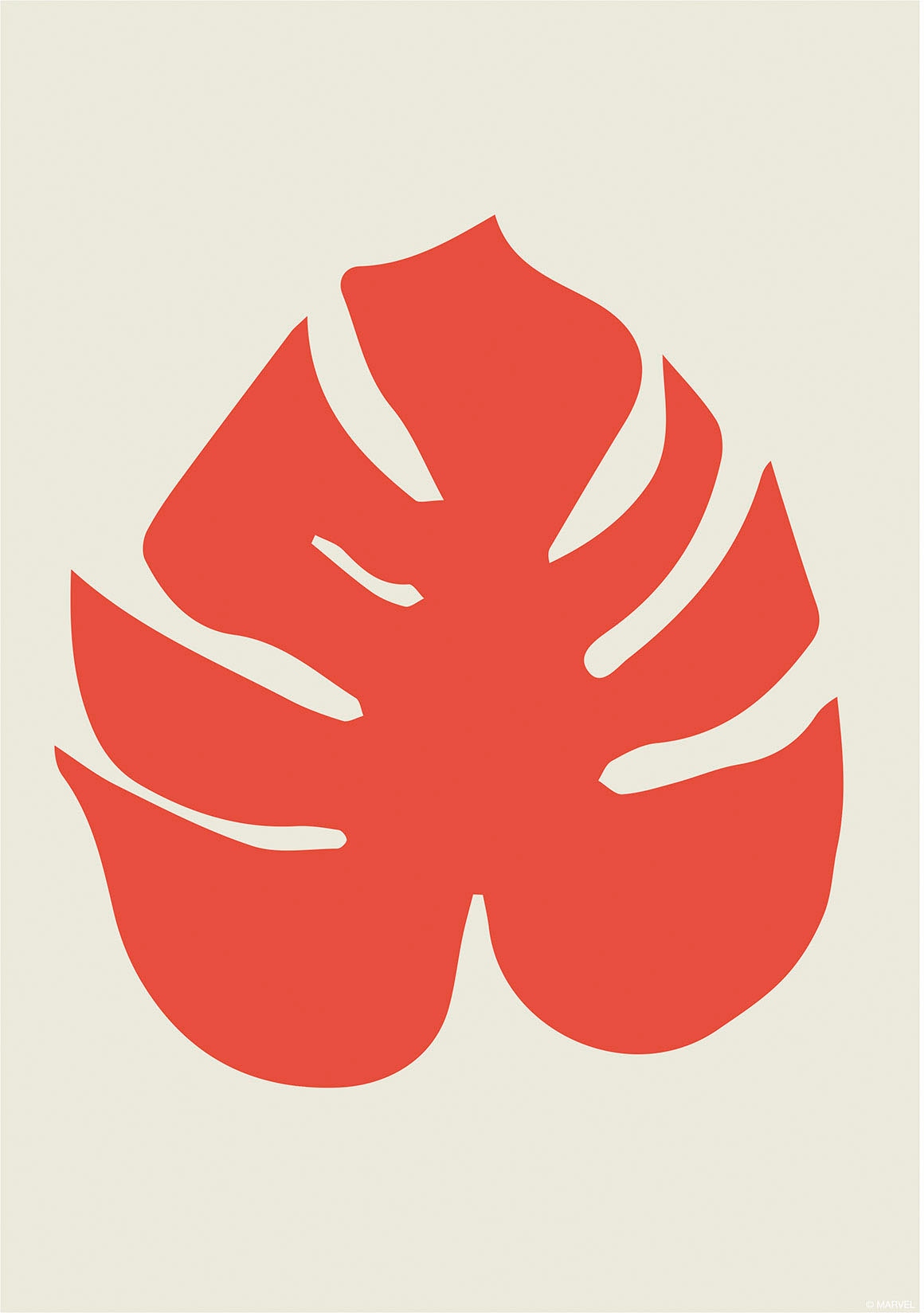 Komar Bild "Winter Tropics Black Panther Monstera" Tiere 1 Stk. tlg. Wandbild zur Dekoration im Kinderzimmer - ohne Rahmen