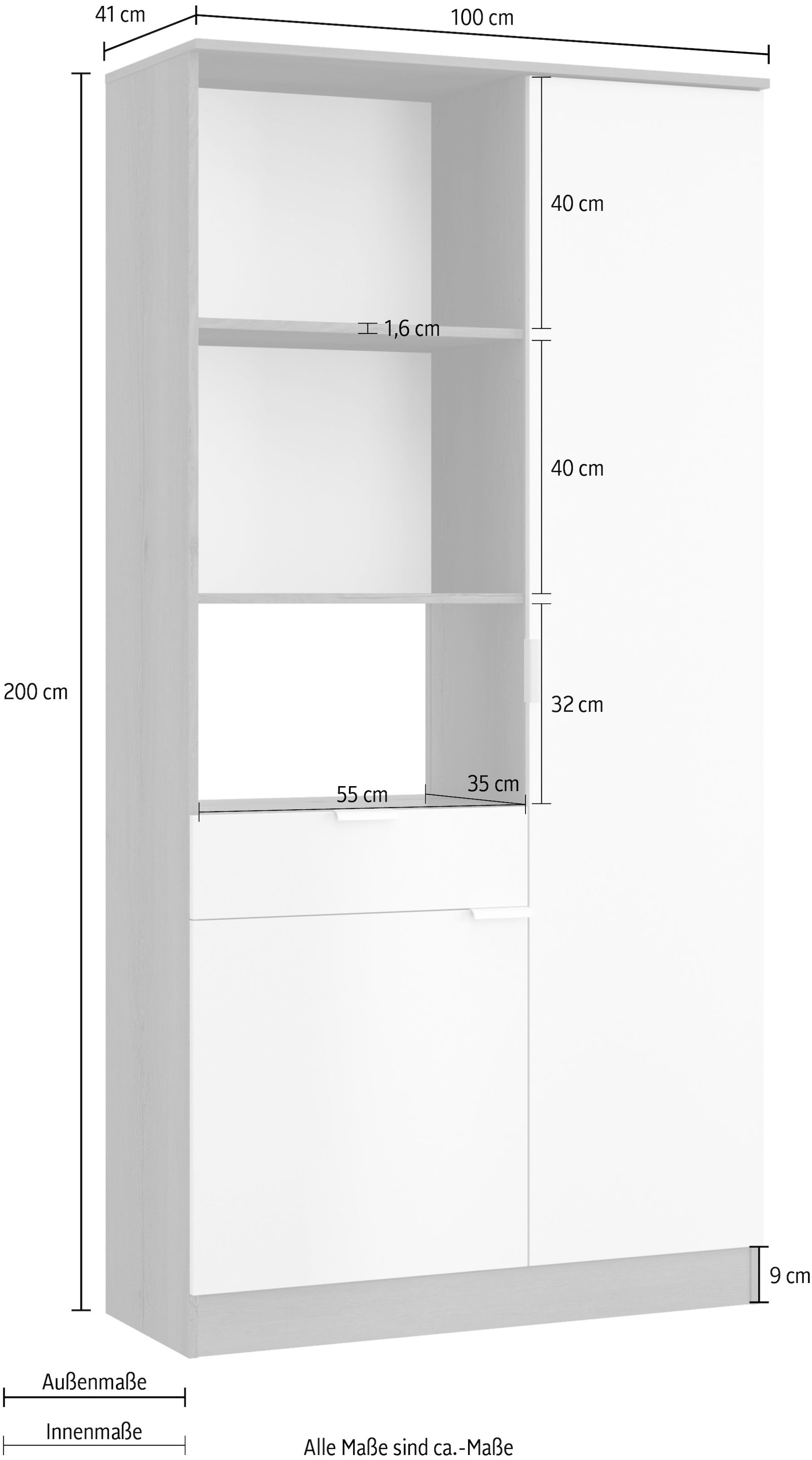 Gami Buffet, Buffet 1 Schublade 2 Türen, ohne Elektrogeräte
