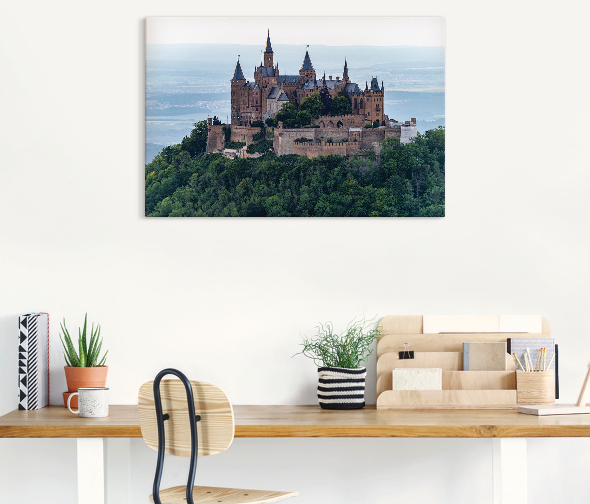 Artland Leinwandbild »Burg Hohenzollern als Nahaufnahme«, Gebäude, (1 St.), auf Keilrahmen gespannt