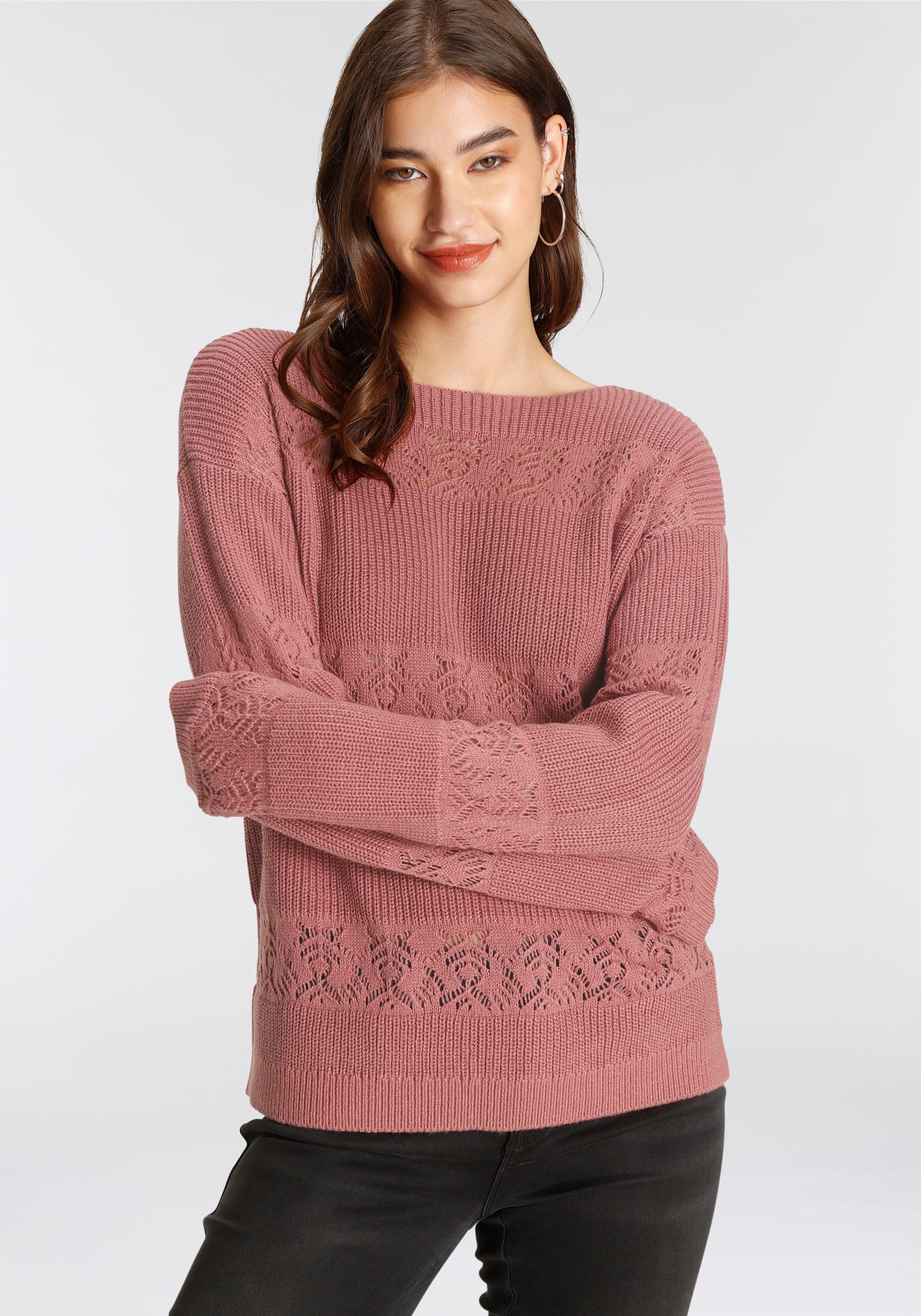 Laura Scott Strickpullover, mit Ajour-Muster - NEUE KOLLEKTION