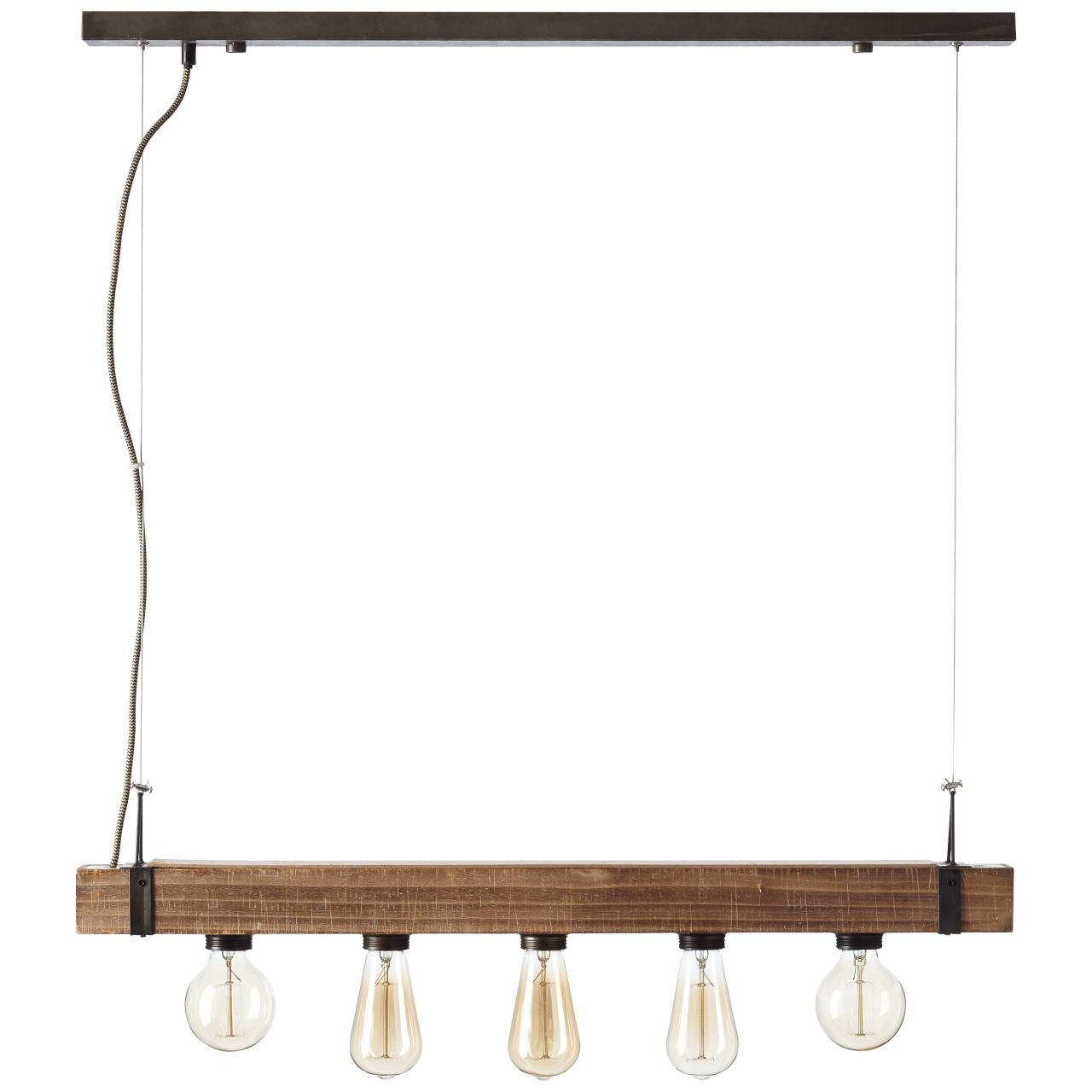 Brilliant Pendelleuchte »Woodhill«, 5 flammig, Leuchtmittel E27 | ohne Leuchtmittel, Hängelampe 5flg antik/schwarz