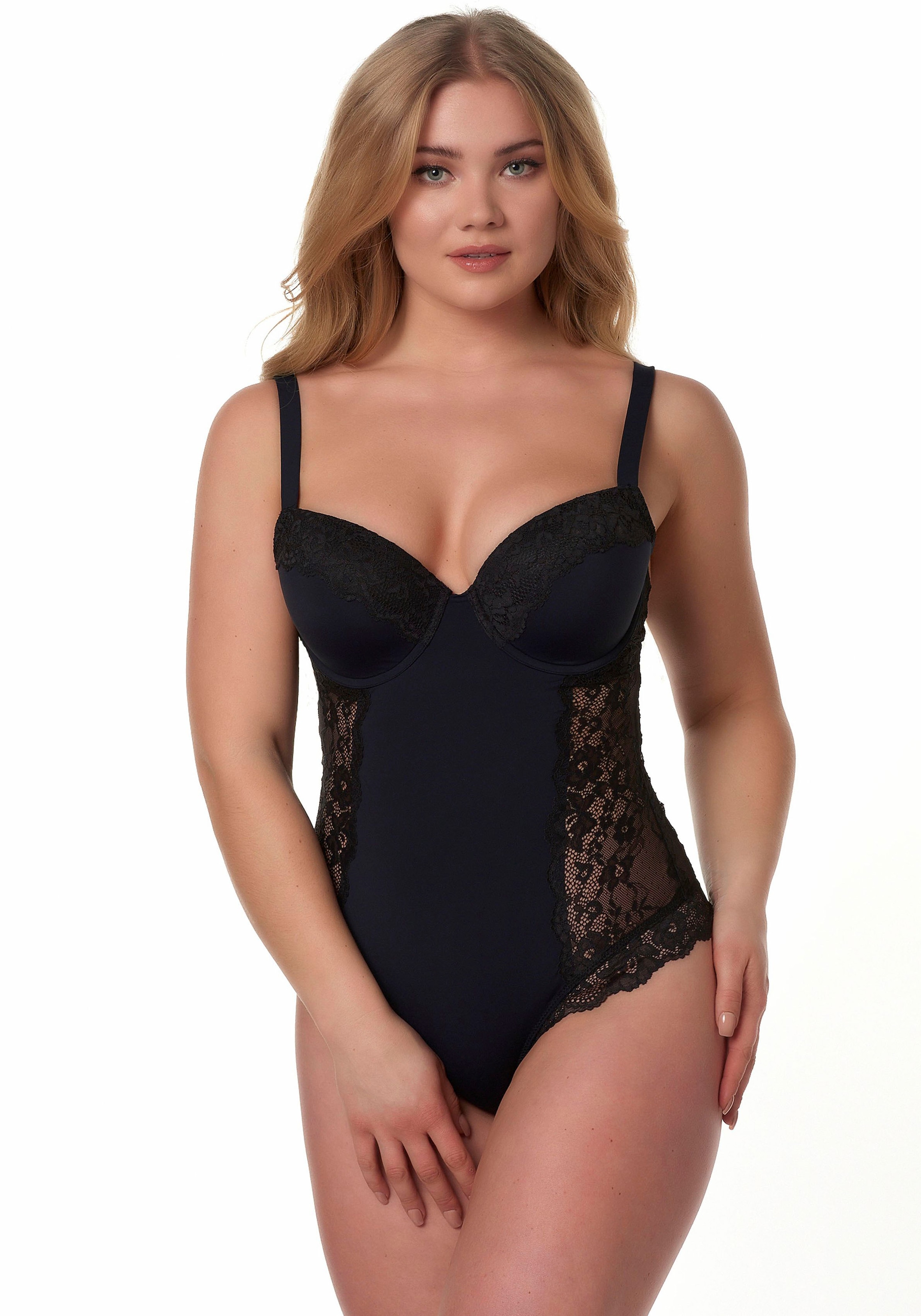After Eden D-cup & up Body »MILA« mit Spitze, verstellbare Träger, mit Bügel, vorgeformte Cups, feminin