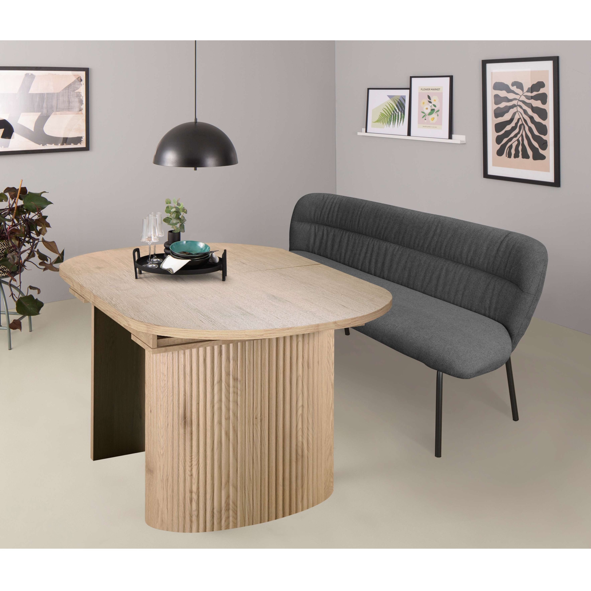 Home affaire Esstisch »Gartempe«, ausziehbar 160-210 cm, Synchronauszug, inkl Einlegeplatte, Breite 90cm