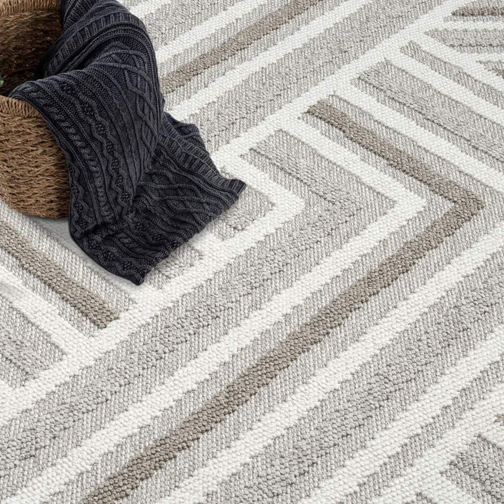 Carpet City Teppich »LINDO 7590«, rund, 11 mm Höhe, Kurzflor, Hochtief-Muster/ 3D-Effekt, Boho-Stil, Wohnzimmer