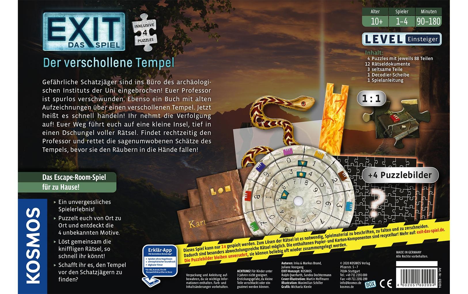 Kosmos Spiel »EXIT&PUZZLE Der verschollene Tempel«