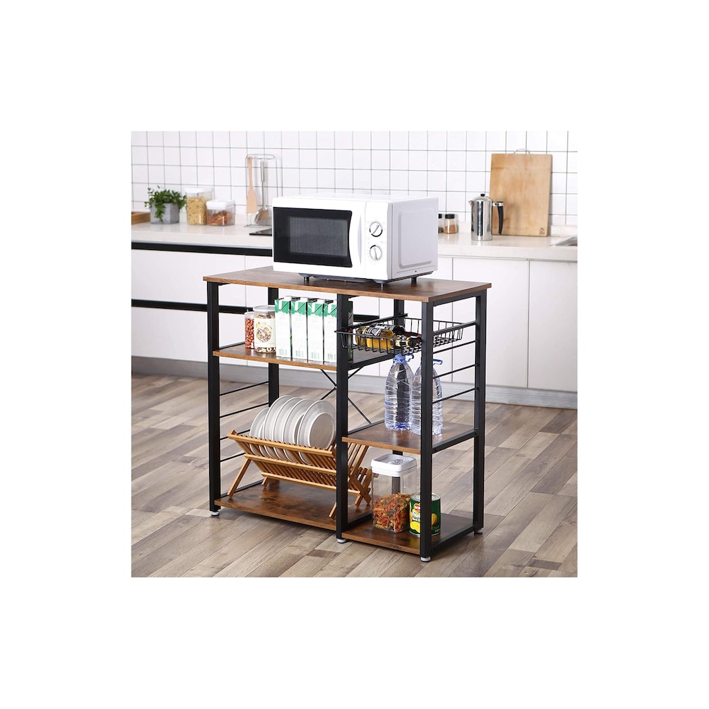 VASAGLE Küchenregal »Dunkelbraun, 90 x 84 cm, Holz/Metall«