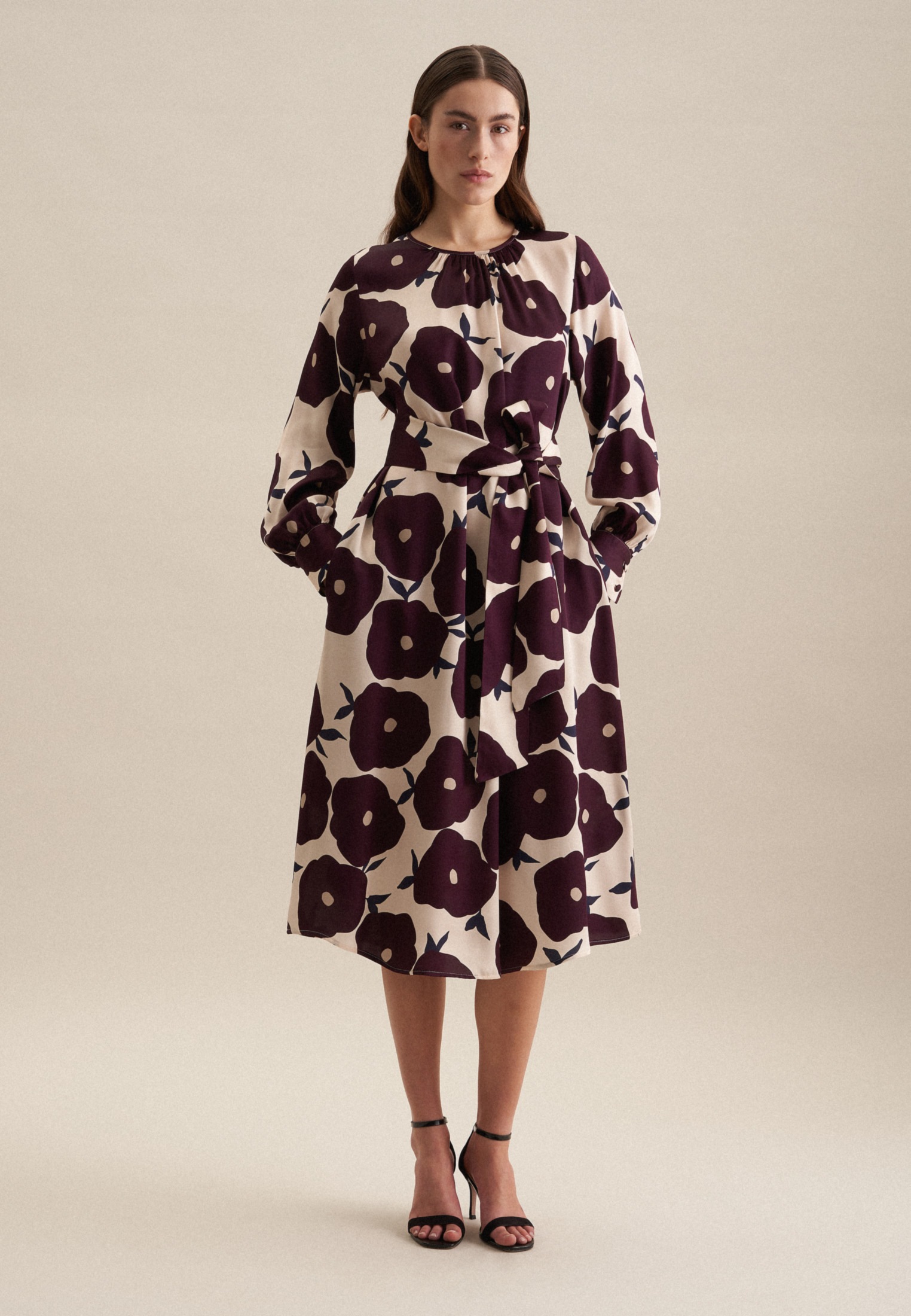 seidensticker Sommerkleid »Schwarze Rose« 1/1 Rundhals Druck