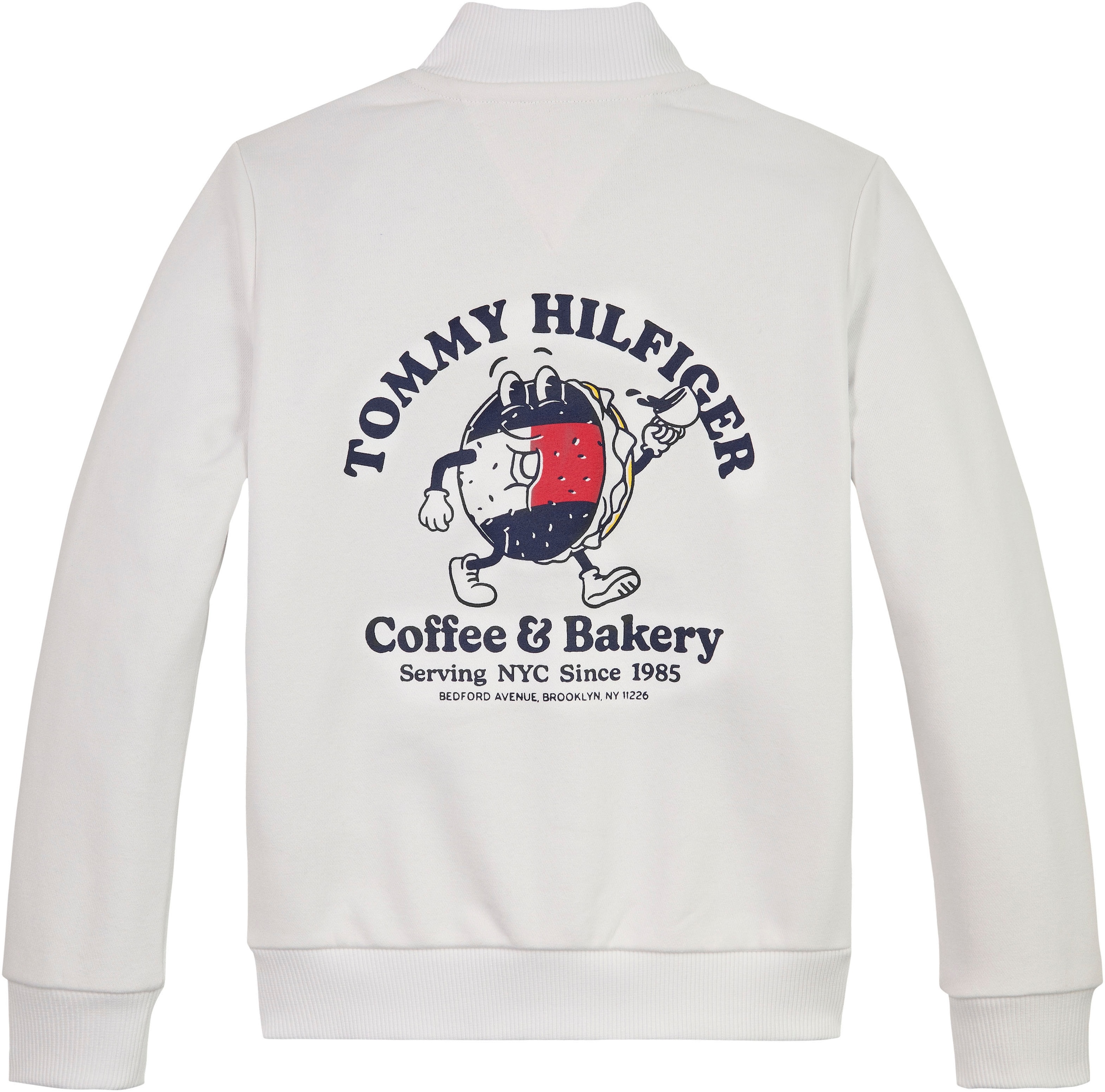 ✵ Tommy Hilfiger Sweatshirt ZIP auf günstig der »TOMMY BAGELS | FULL bestellen mit grossem Rückseite Print SWEATSHIRT«, Jelmoli-Versand