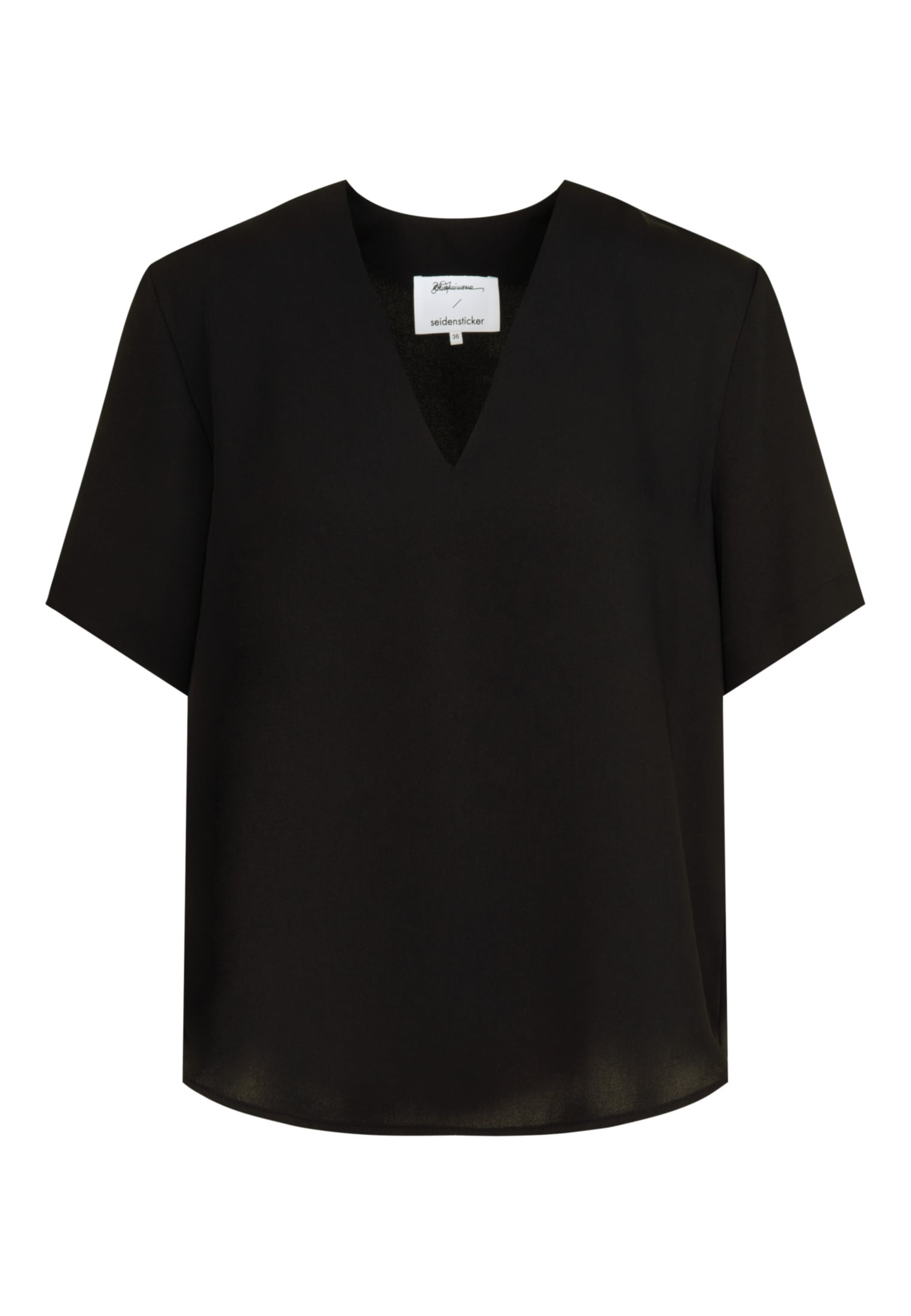 seidensticker Shirtbluse »Schwarze Rose«, Kurzarm V-Neck Uni