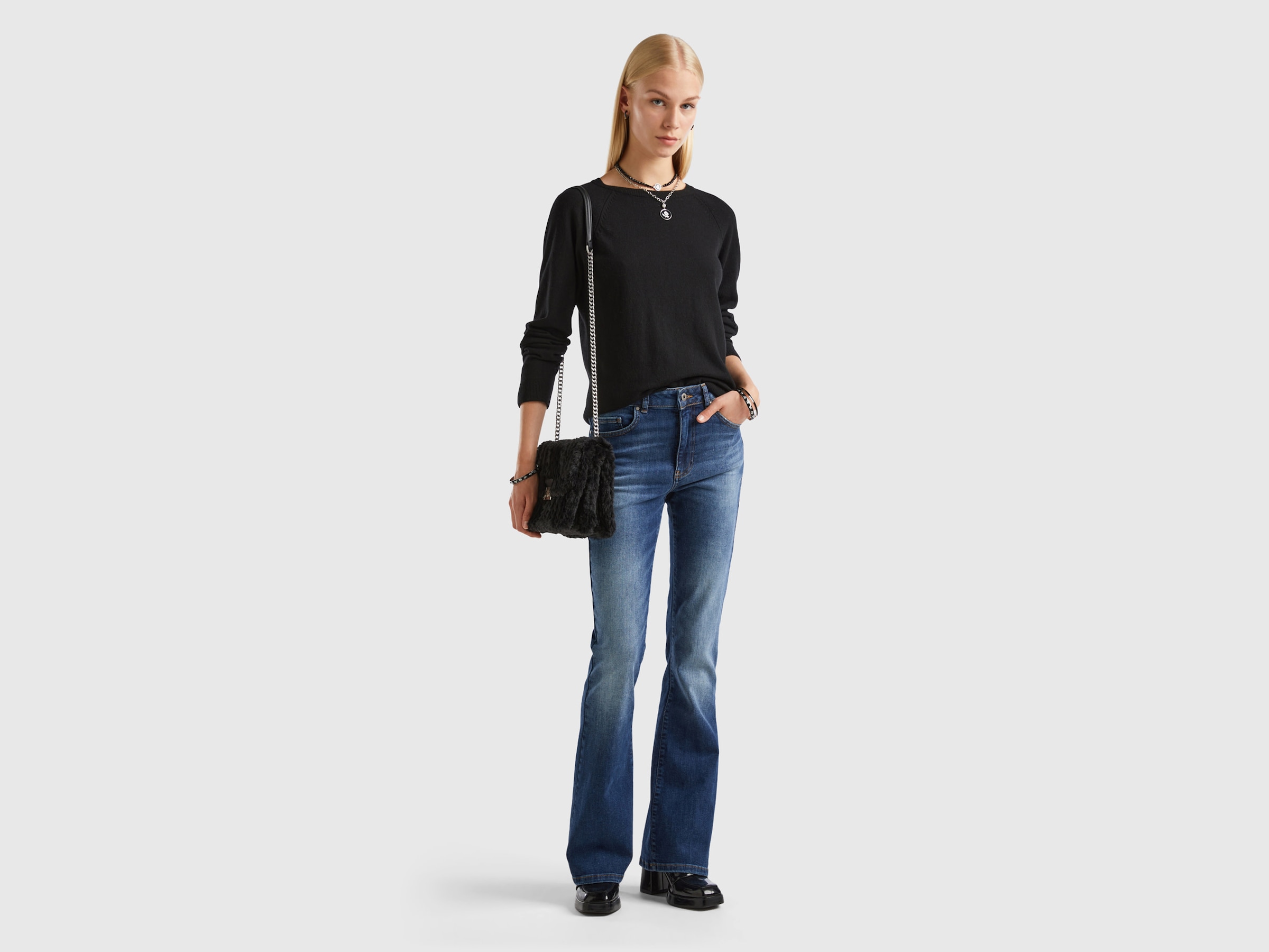 United Colors of Benetton Strickpullover, mit Raglanärmeln